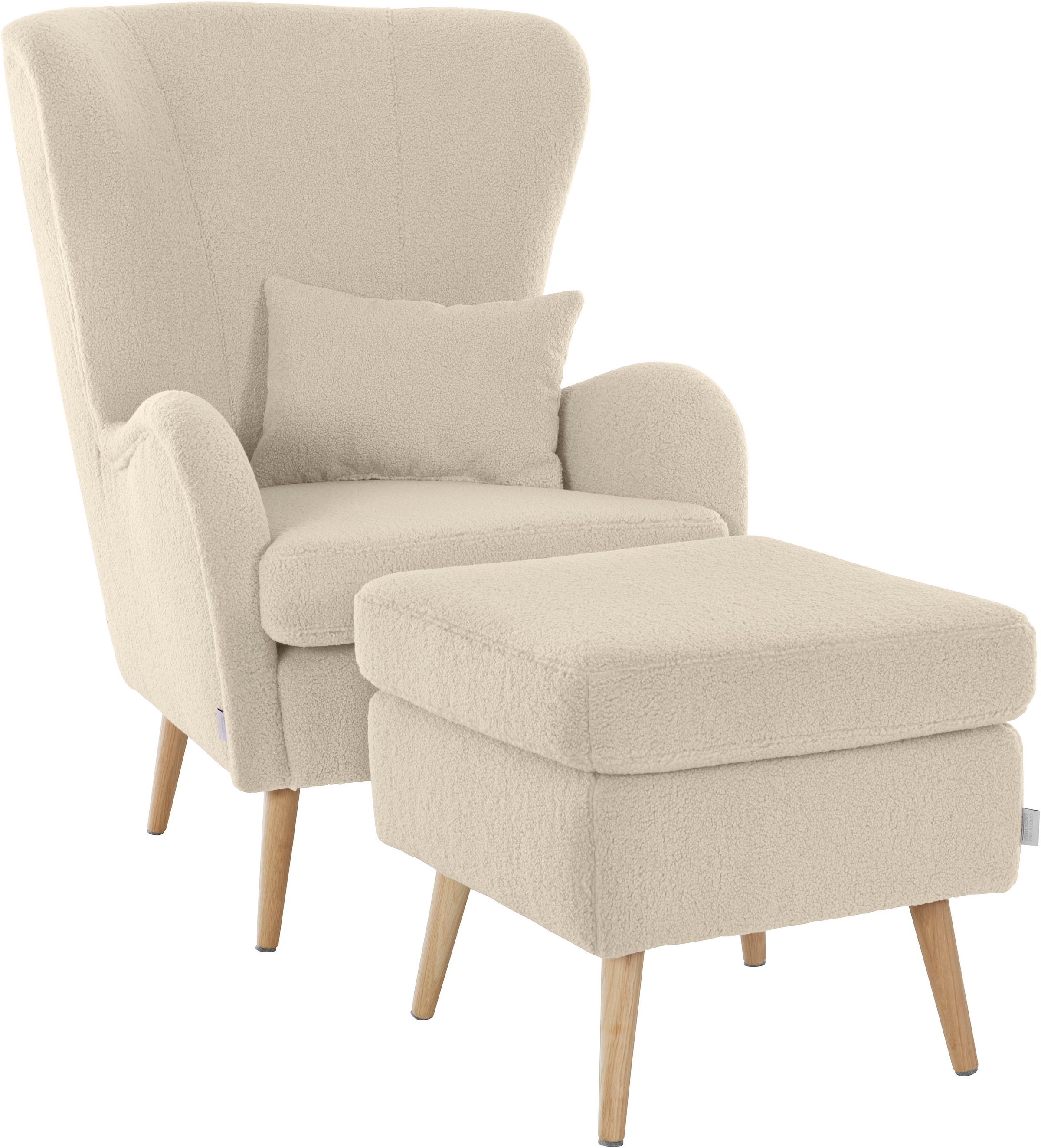 Thumbnail - Home affaire Sessel "Sallito, TV-Sessel, Ohrensessel mit" Hocker, in vielen Bezugsqualitäten, auch in Samtcord