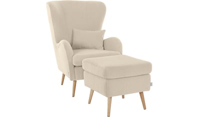 Sessel »Sallito«, incl. Hocker, in 6 Bezugsqualitäten, Sessel B/T/H: 76/85/109 cm