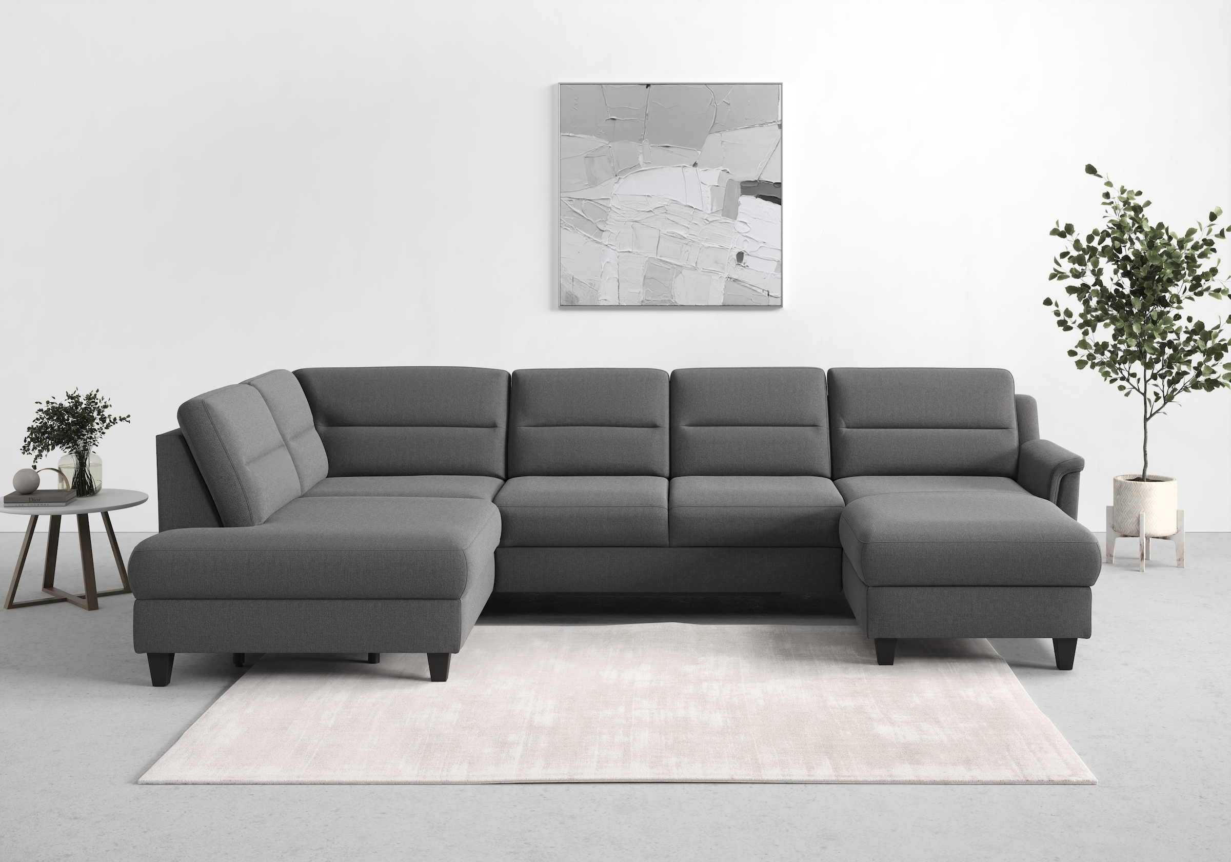 sit&more Wohnlandschaft »Farö U-Form«, inklusive Federkern, wahlweise mit Bettfunktion und Bettkasten