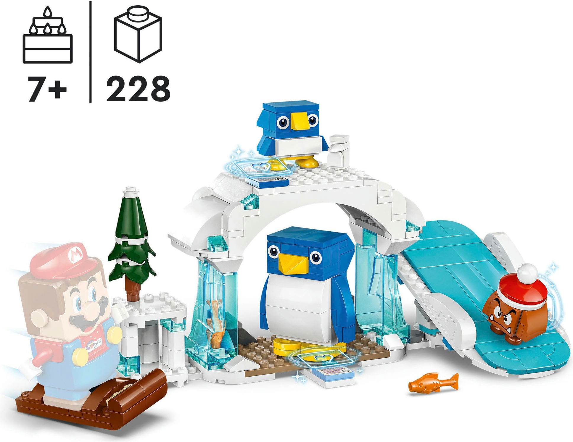LEGO® Konstruktionsspielsteine »Schneeabenteuer mit Familie Pinguin (71430), LEGO Super Mario«, (228 St.), Erweiterungsset; Made in Europe