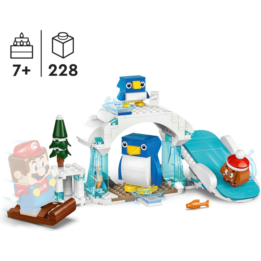 LEGO® Konstruktionsspielsteine »Schneeabenteuer mit Familie Pinguin (71430), LEGO Super Mario«, (228 St.)