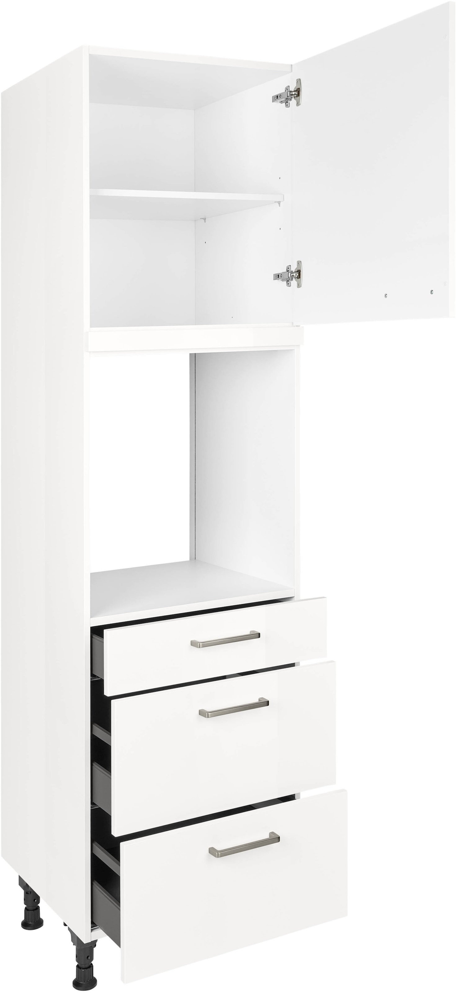 nobilia® Backofenumbauschrank »"Flash", Ausrichtung wählbar, mit Schublade und zwei Auszügen und« einer Tür, vormontiert, Breite/Höhe: 60/216,6 cm