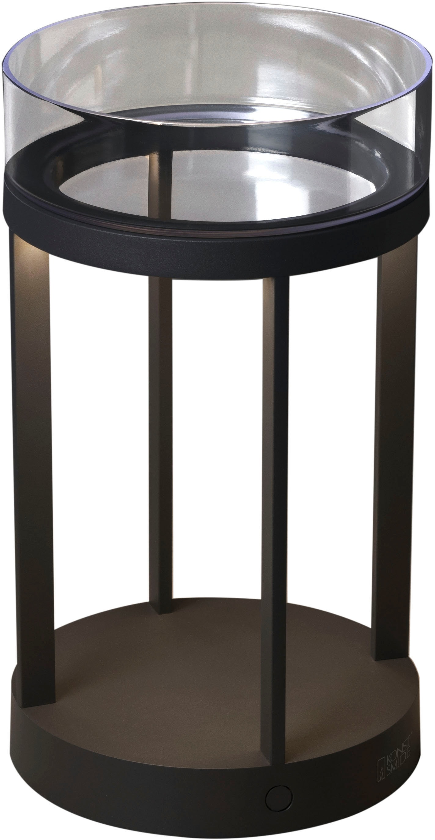 KONSTSMIDE LED Laterne "Chieti", Ø 17cm H: 25cm, 2 Stk., grau, Leuchten, Chieti LED USB-Laterne, dimmbar 2700/3000K Glasdek