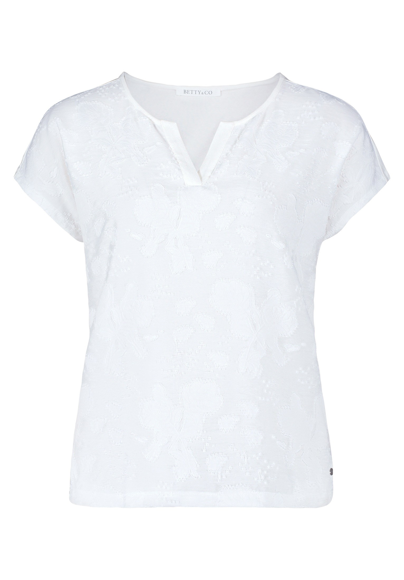 Betty&Co Kurzarmshirt "Betty & Co Damen Casual-Shirt mit V-Ausschnitt", (1 günstig online kaufen