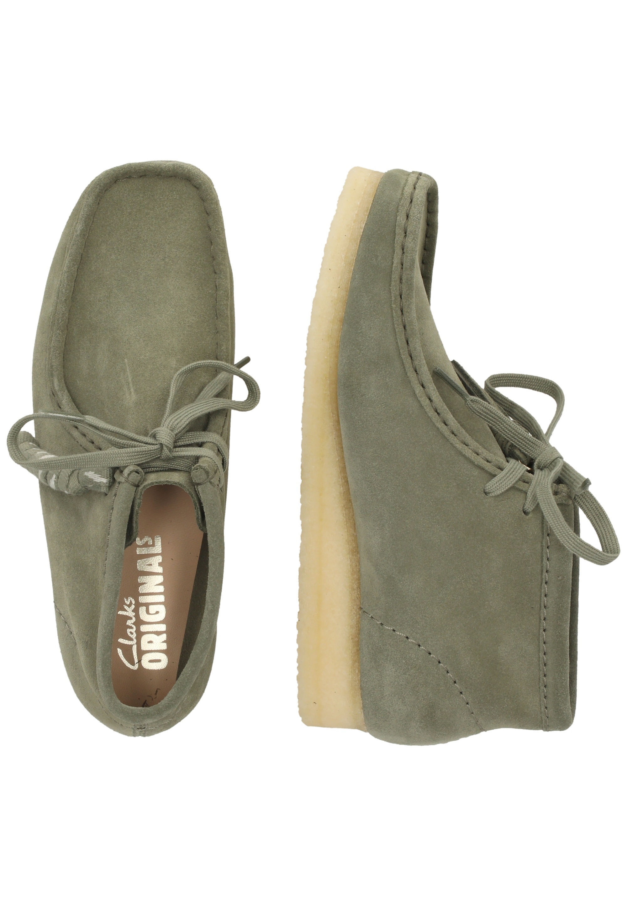 Clarks Schnürschuh »Wallabee Boot. Khaki/Green Sde«  mit ikonischer Sohle