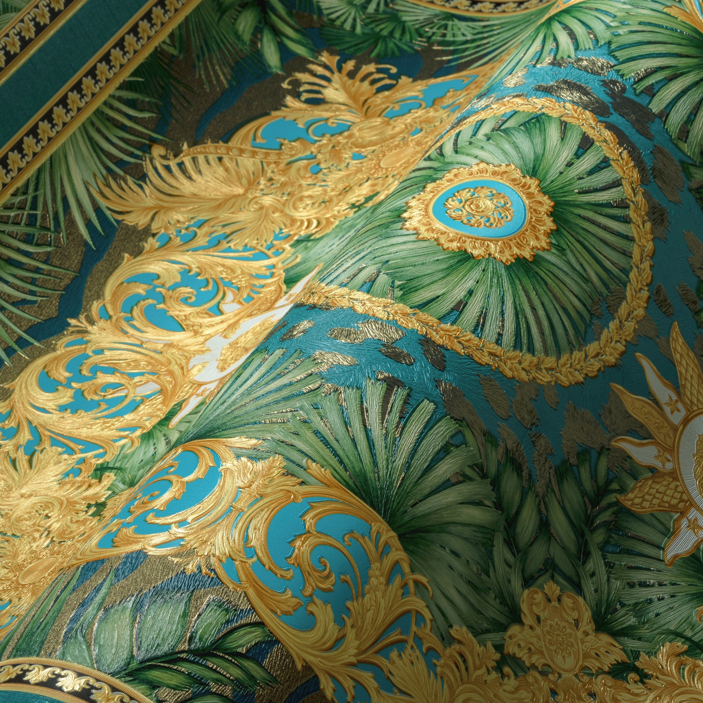 Versace Vliestapete »Wallpaper Versace 5 Design«, leicht glänzend-gemustert-abstrakt, Dschungel auffallende Fliesen-Tapete Tapeten Wohnzimmer Schlafzimmer