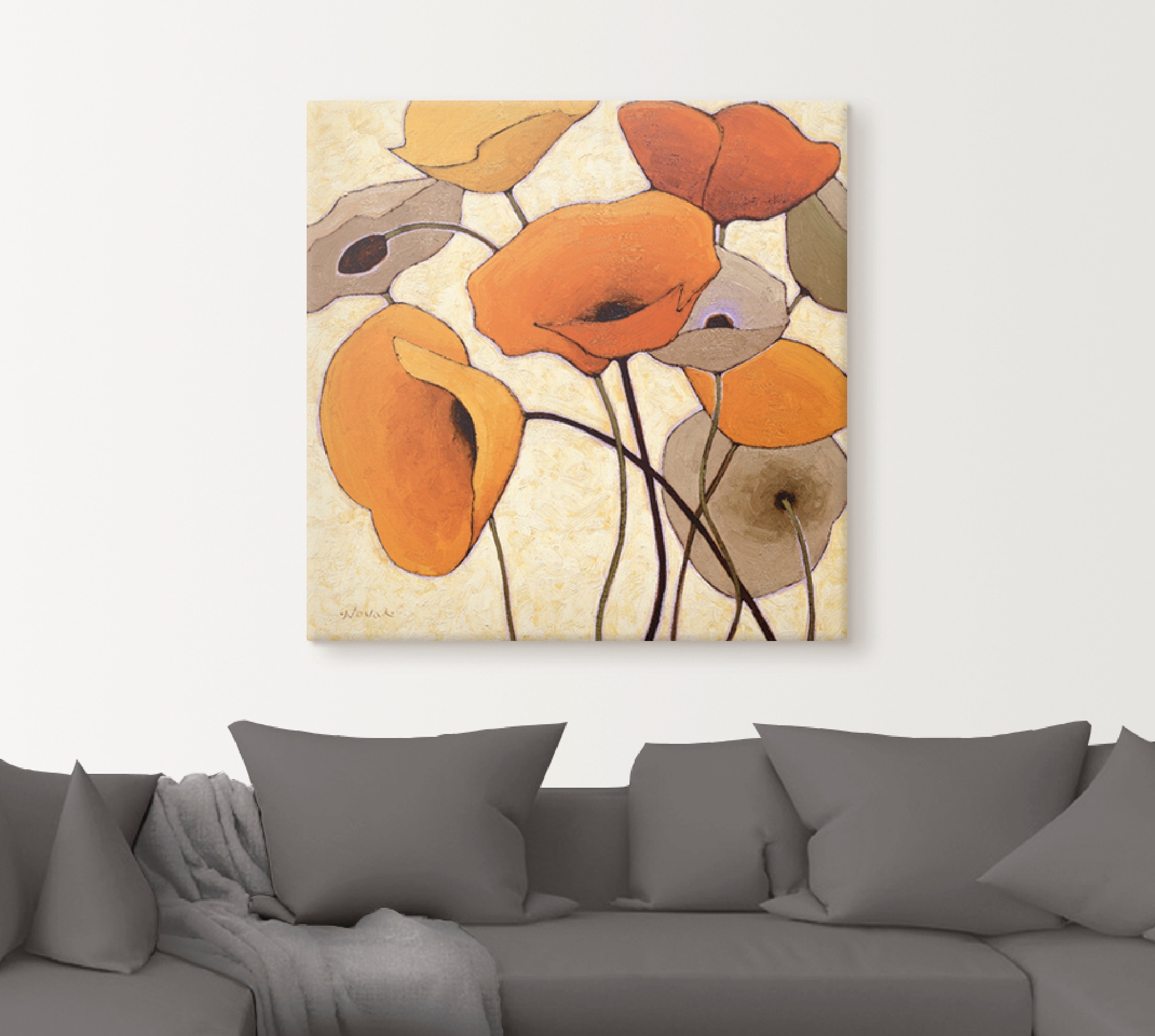 Artland Leinwandbild »Kürbismohn III« Blumen 1 Stk. tlg. auf Holzrahmen gespannt