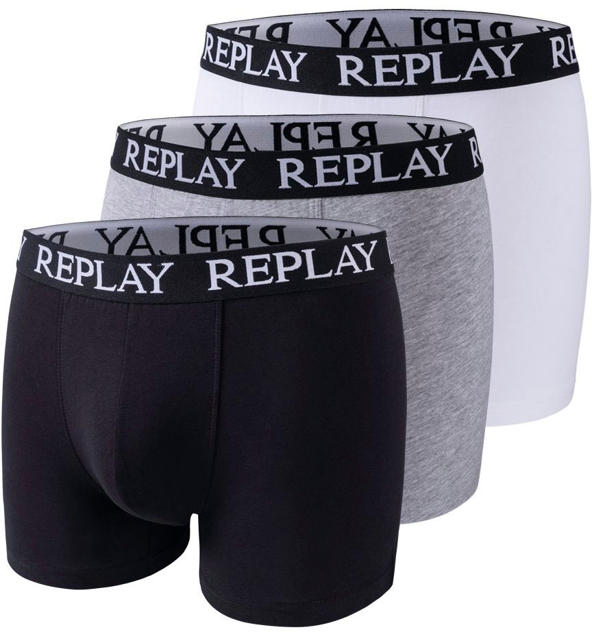 Replay Boxershorts "BOXER Style 01/C Basic Cuff Logo 3pcs Box", 3er-er Pack günstig online kaufen