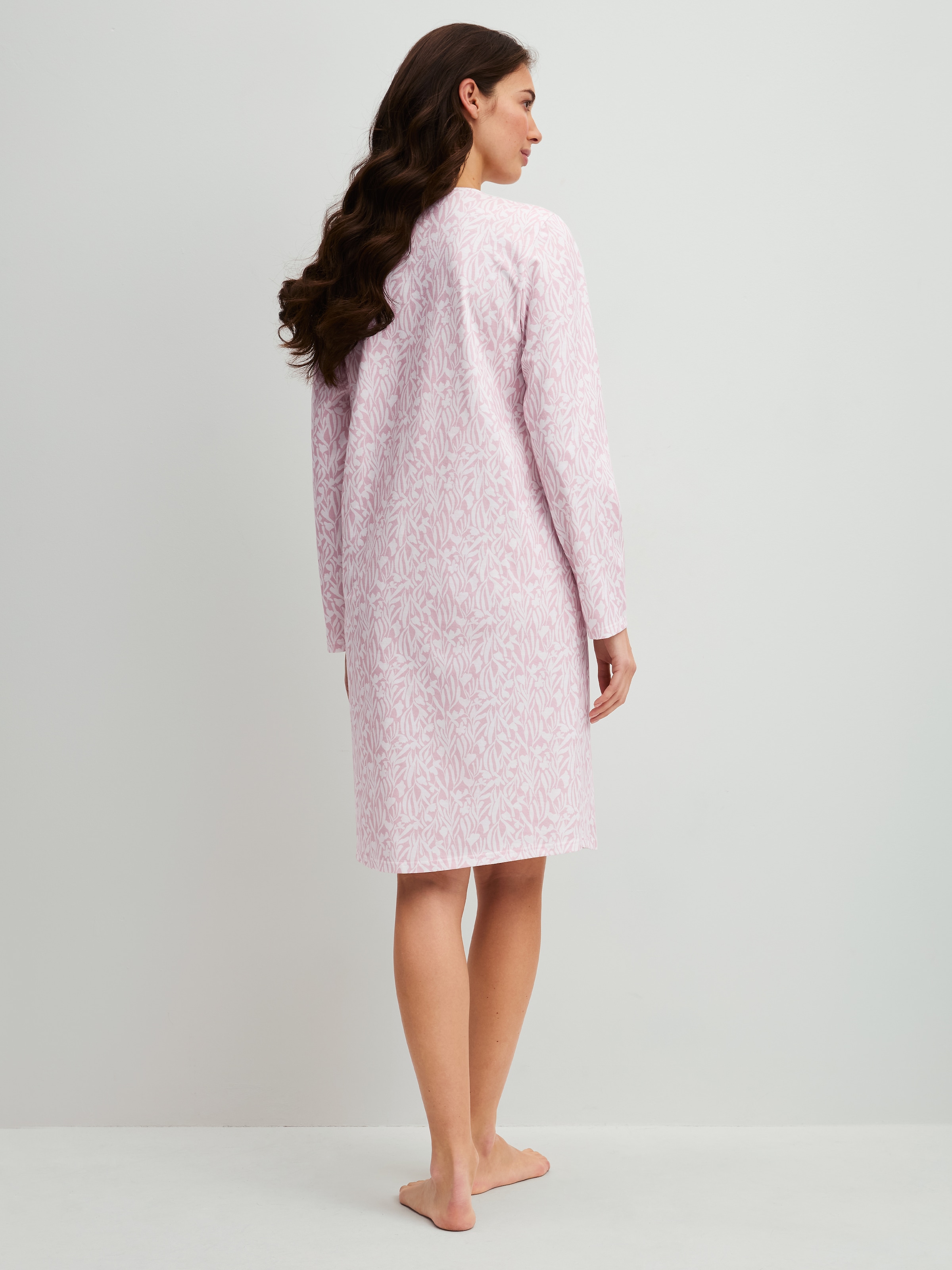 CALIDA Nachthemd »Blooming Nights« Ohne Taschen Allover-Print, Pure Cotton, Langarm, atmungsaktiv, weich