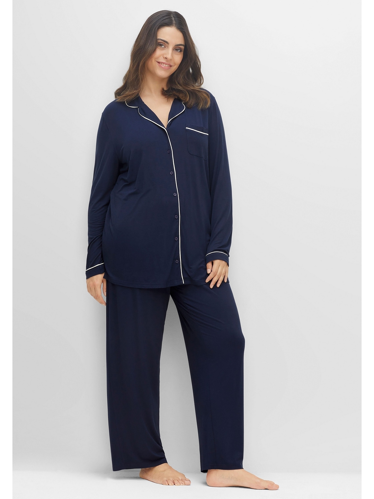Sheego Pyjama »Große Größen«, (Set), als 2-teiliges Set in lockere Passform  | BAUR