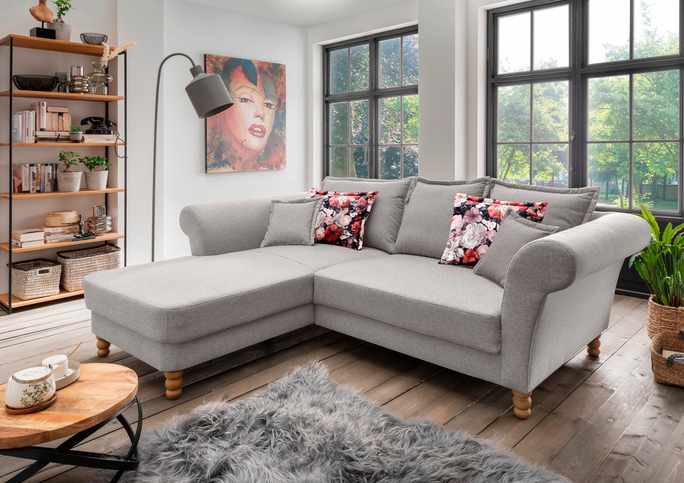 Home affaire Ecksofa "Tassilo Mega Polsterecke mit Kaltschaum im Sitz, bequem, L-Form" hoher Sitzkomfort, Breite 262cm, Komfortsitzhöhe 48cm, zeitlos elegant