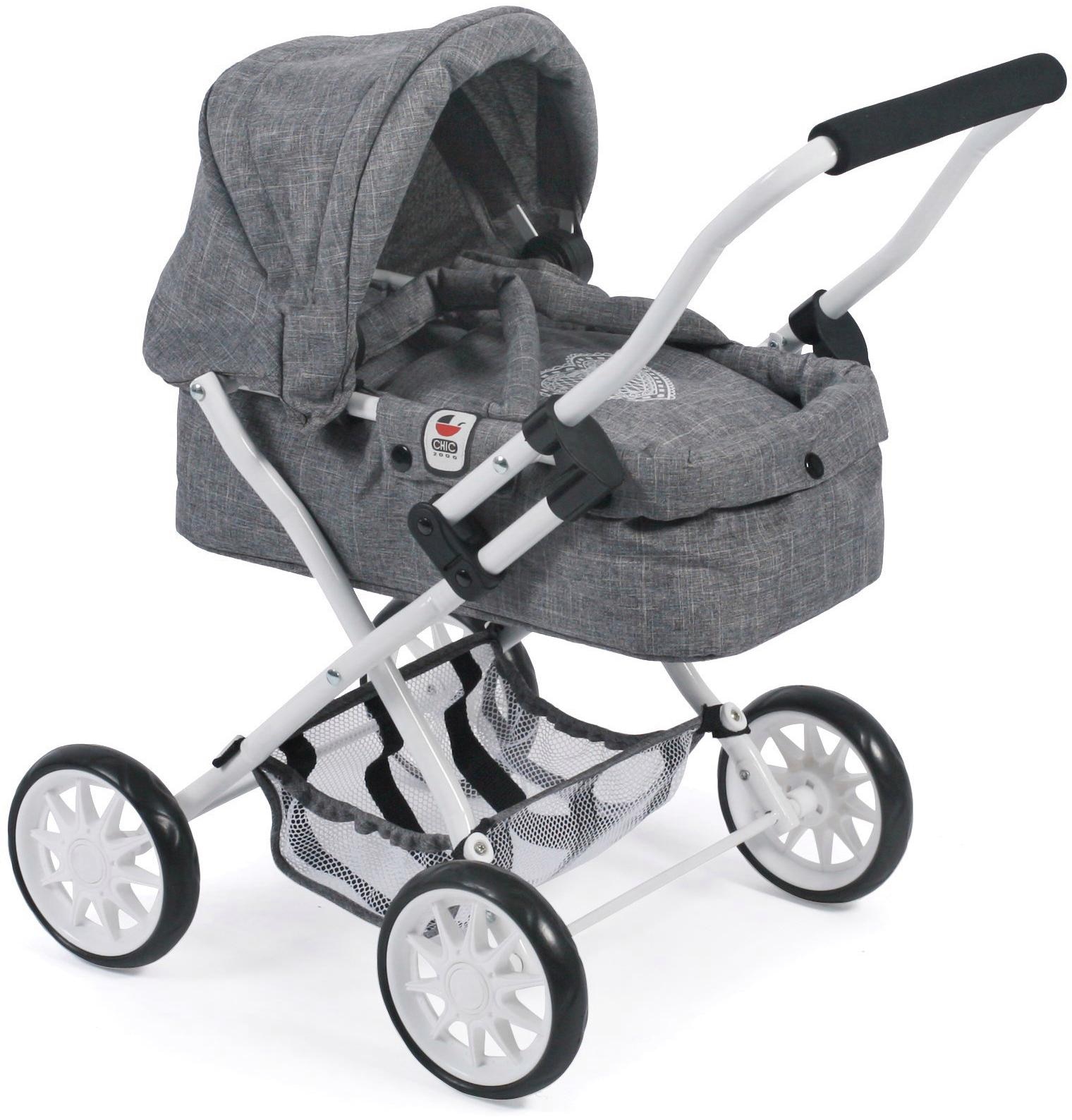 CHIC2000 Puppenwagen »Smarty, Jeans Grey«, mit herausnehmbarer Tragetasche