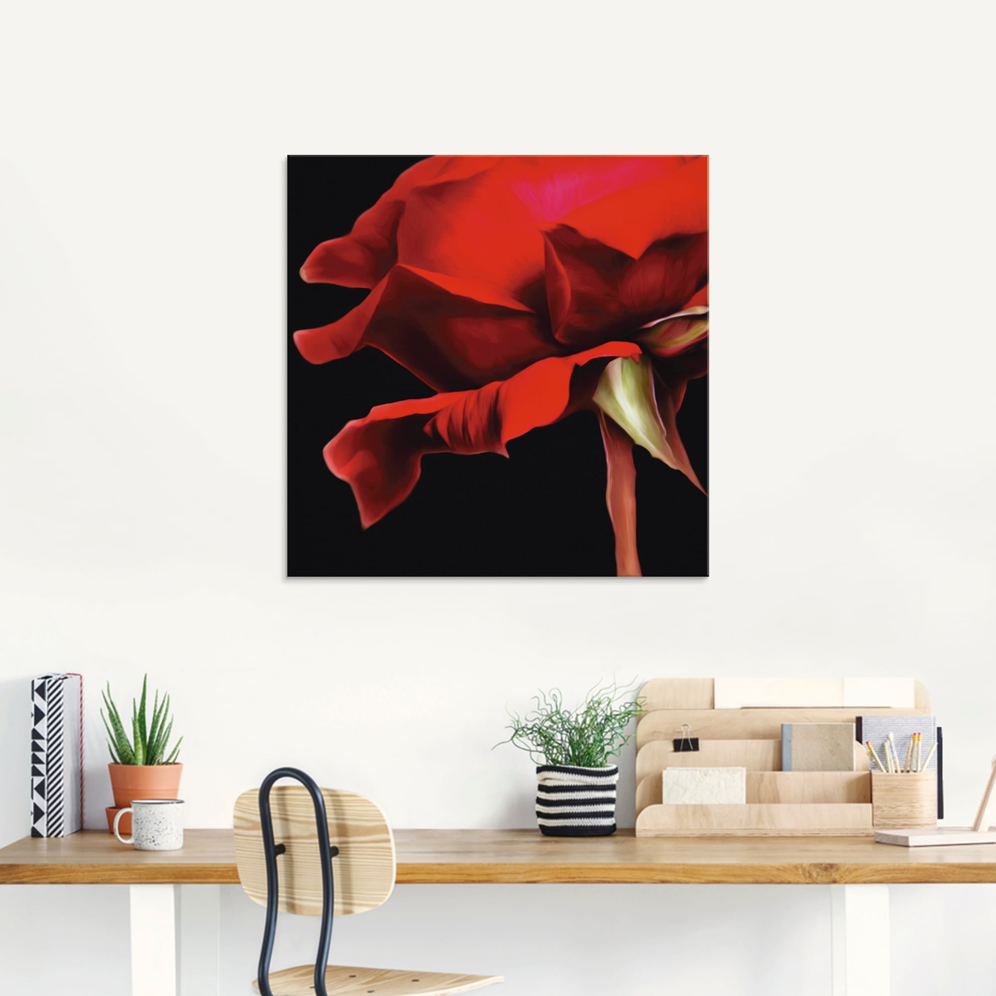 Artland Glasbild »Rote Rose«, Blumen, (1 St.), in verschiedenen Größen