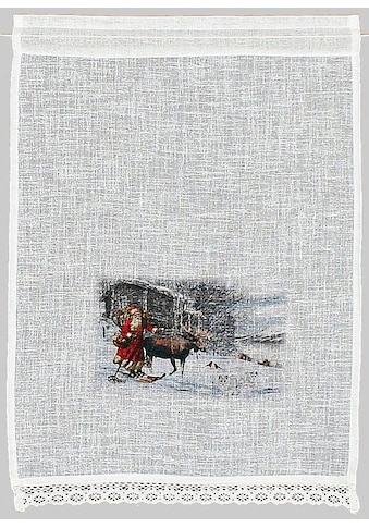 HOSSNER - ART OF HOME DECO Scheibengardine »Weihnachtsmann« (1 St...