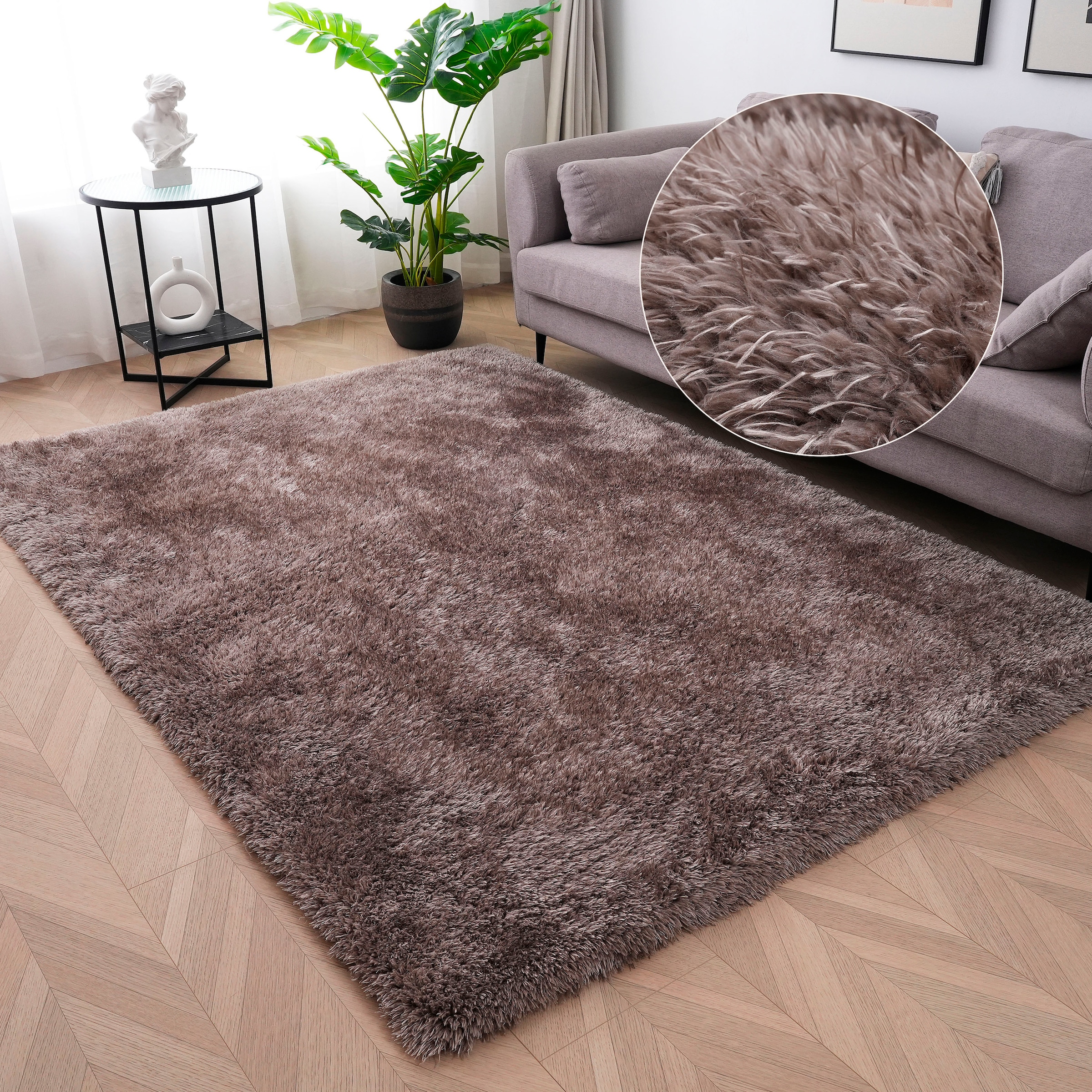 Hochflor-Teppich »Micro Shaggy«, rechteckig, 53 mm Höhe, weich, flauschig, Uni-Farben,...