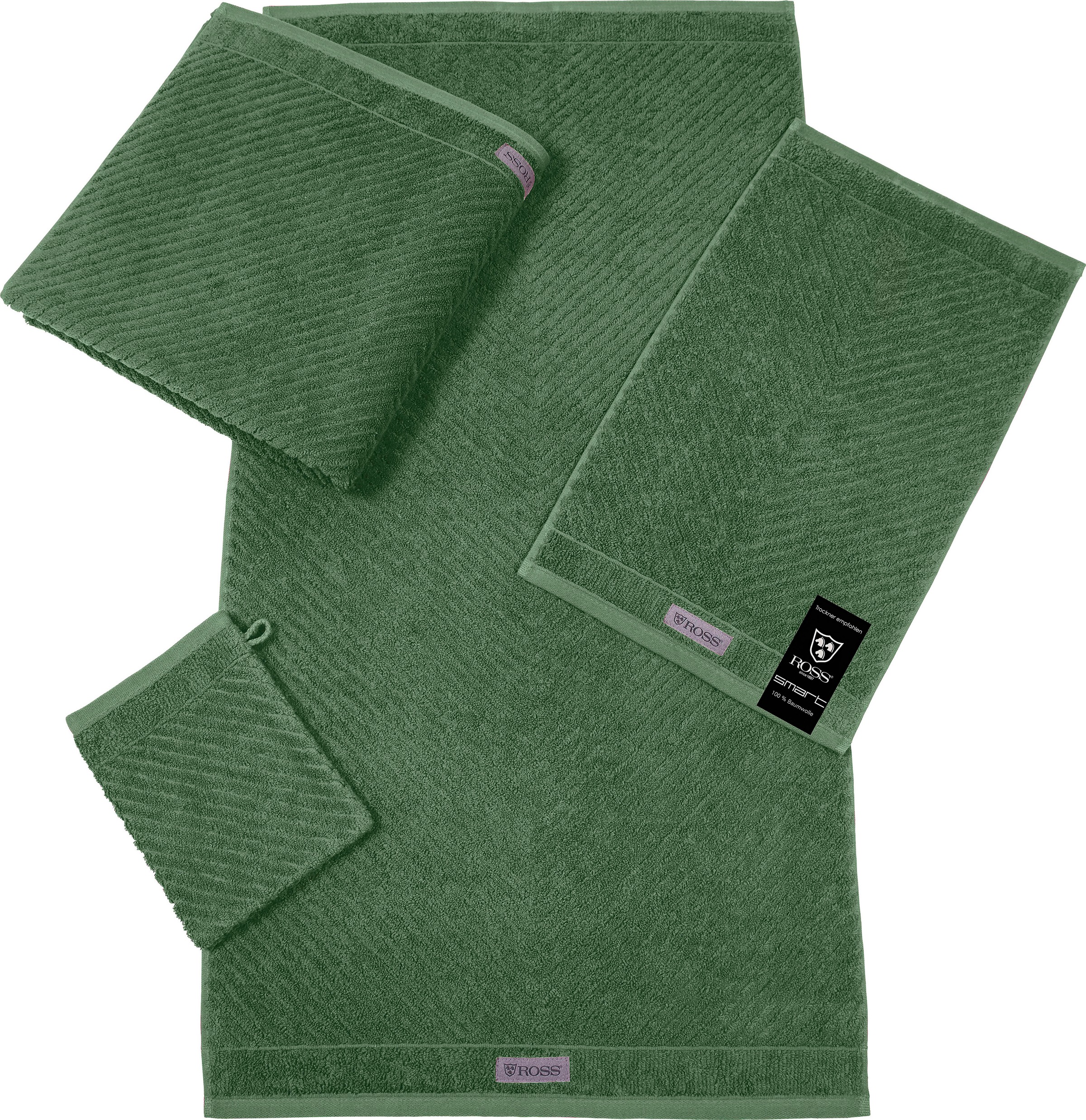 Thumbnail - ROSS Handtuch "Smart" Uni-Rippe mit Velourslabel
