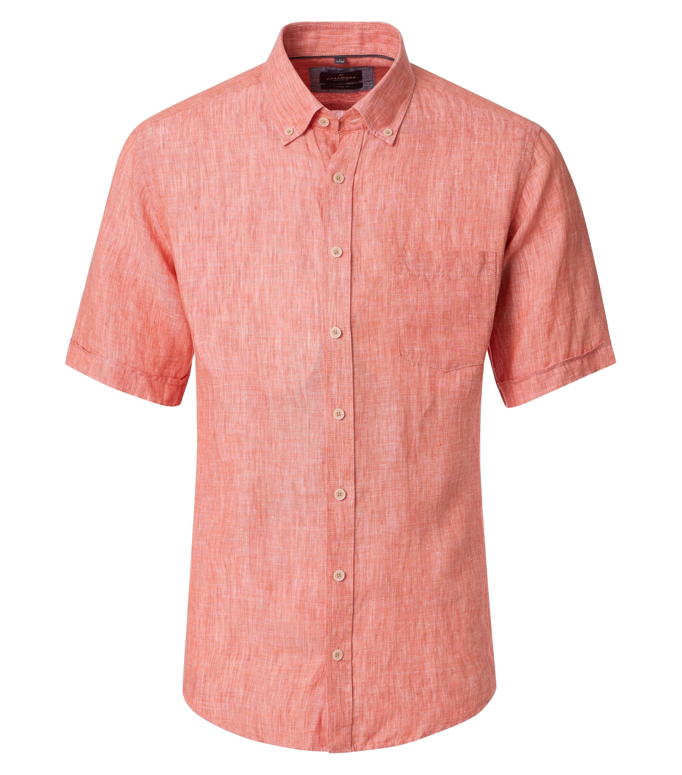 CASAMODA Kurzarmhemd "CASAMODA Leinenhemd Kurzarm uni" günstig online kaufen