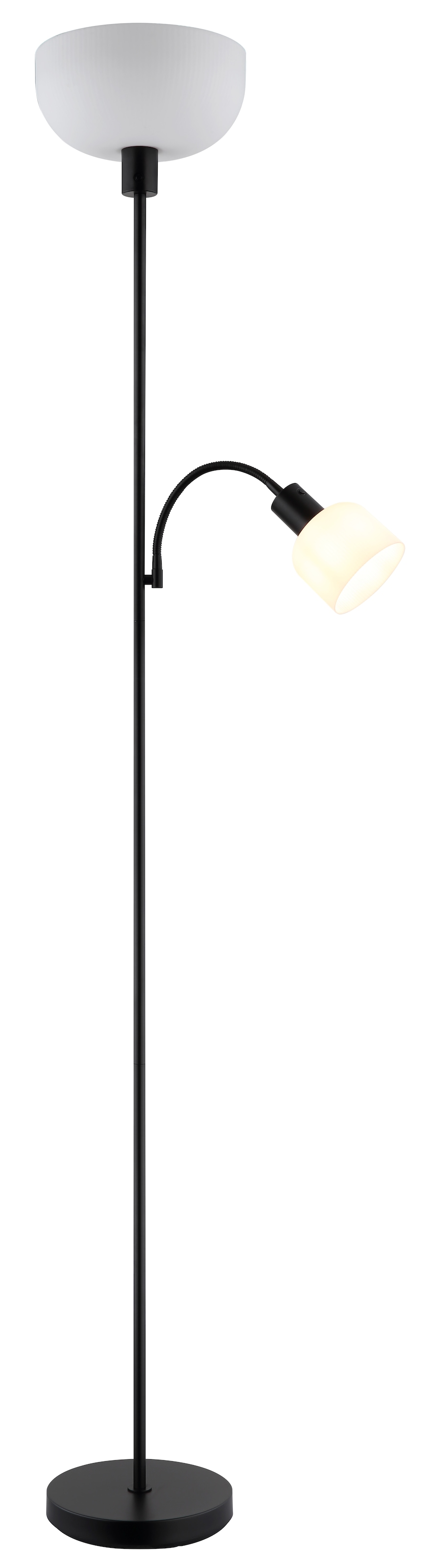 GLOBO LIGHTING Stehlampe »HINTON« E27 1 Stk. Stehleuchte, Opal, Druckschalter, Flexo, E27/E14