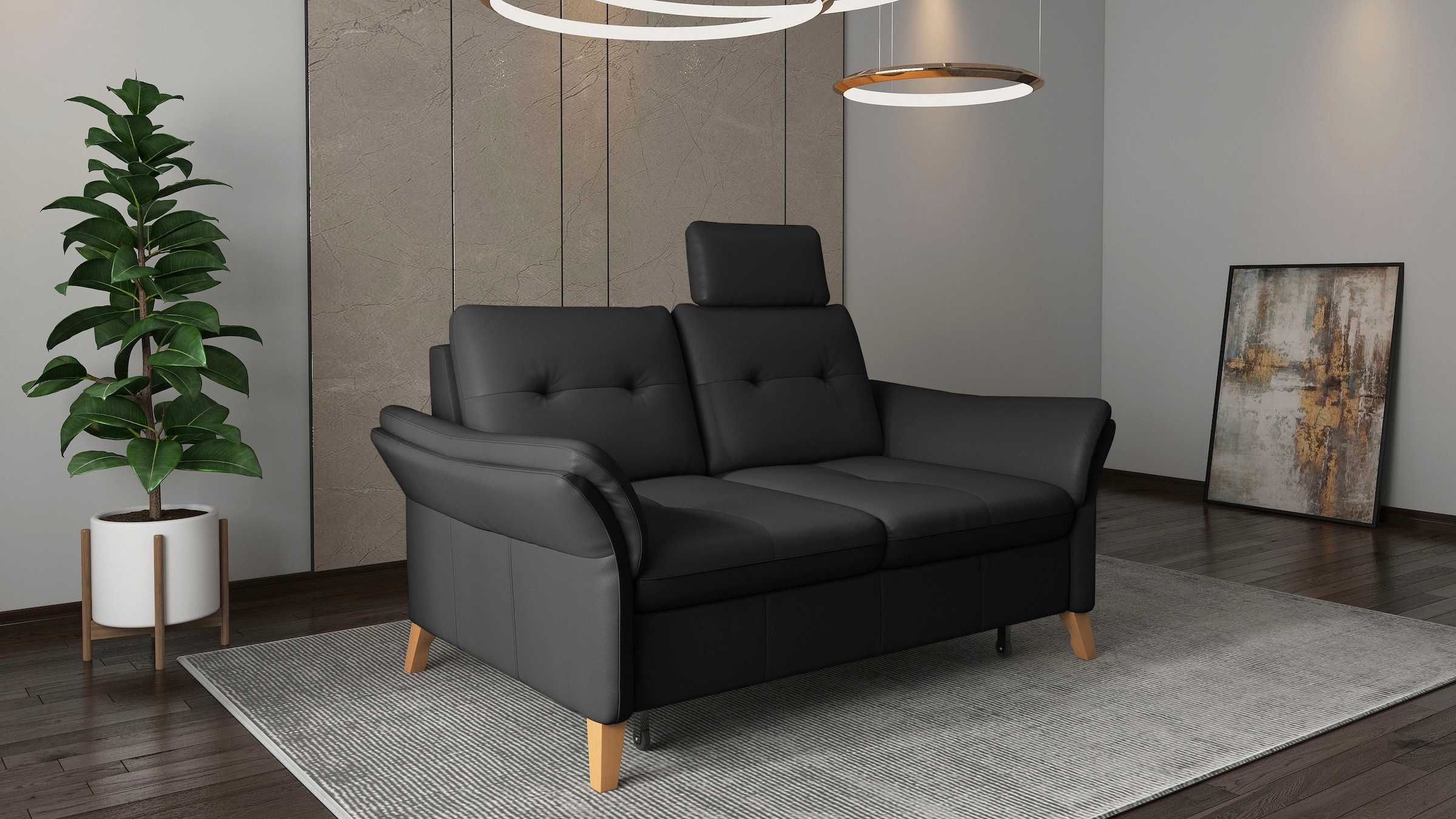 sit&more 2-Sitzer »Göteborg«, inklusive Sitztiefenverstellung und Federkern
