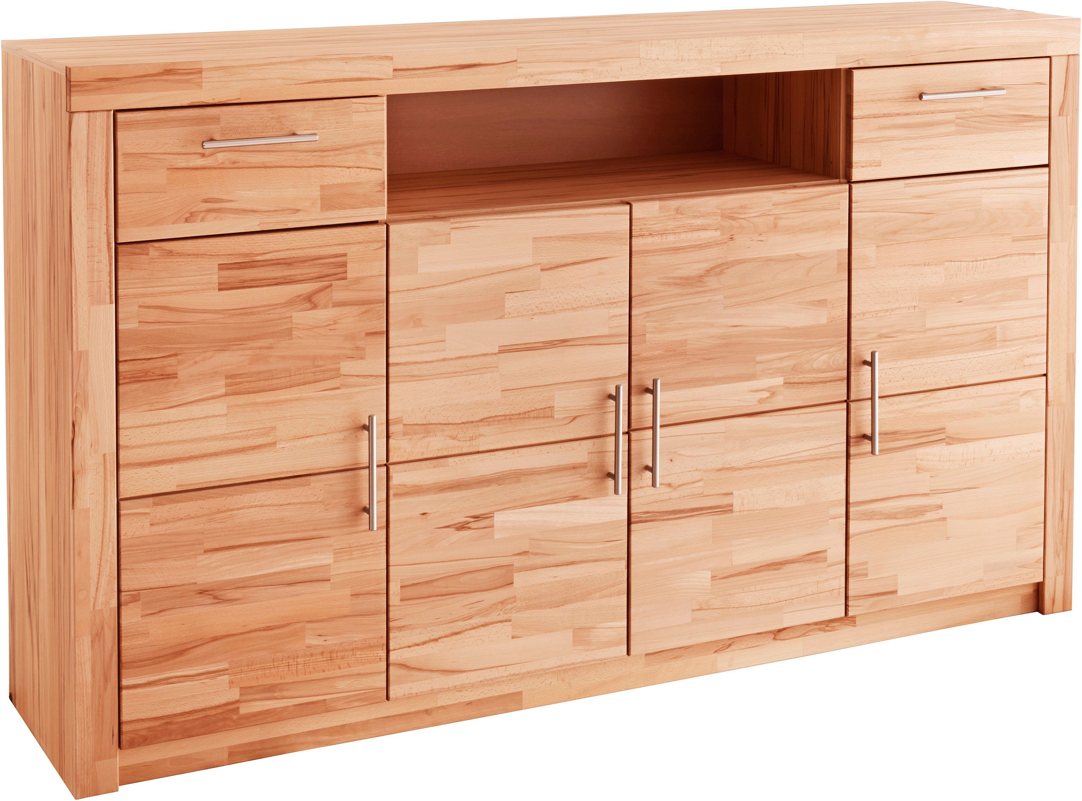 Thumbnail - VOGL Möbelfabrik Highboard "Toronto", opt. Glastüren, teilmassiv, Rahmenoptik, Made in Germany