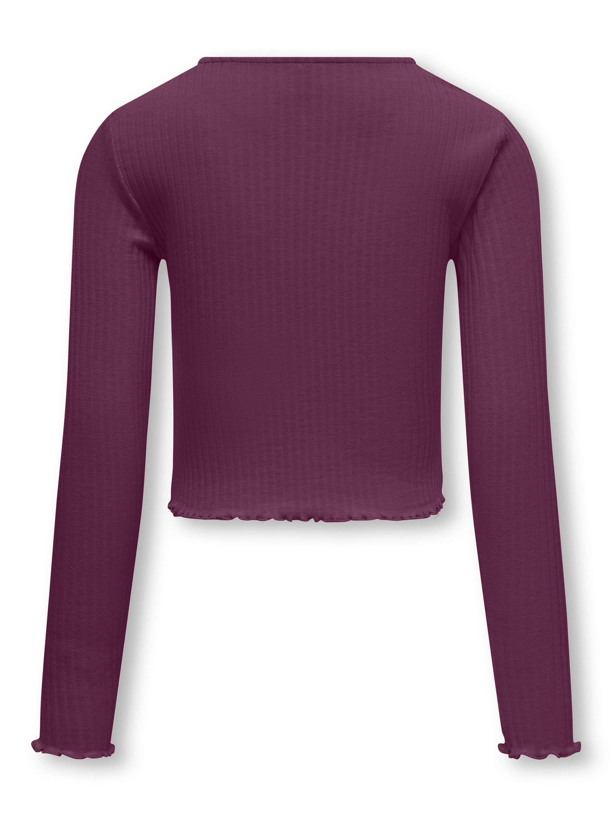 KIDS ONLY Langarmshirt »KOGNELLA L/S O-NECK TOP JRS NOOS«, in kurzer Form und mit süßen Wellenkanten am Saum