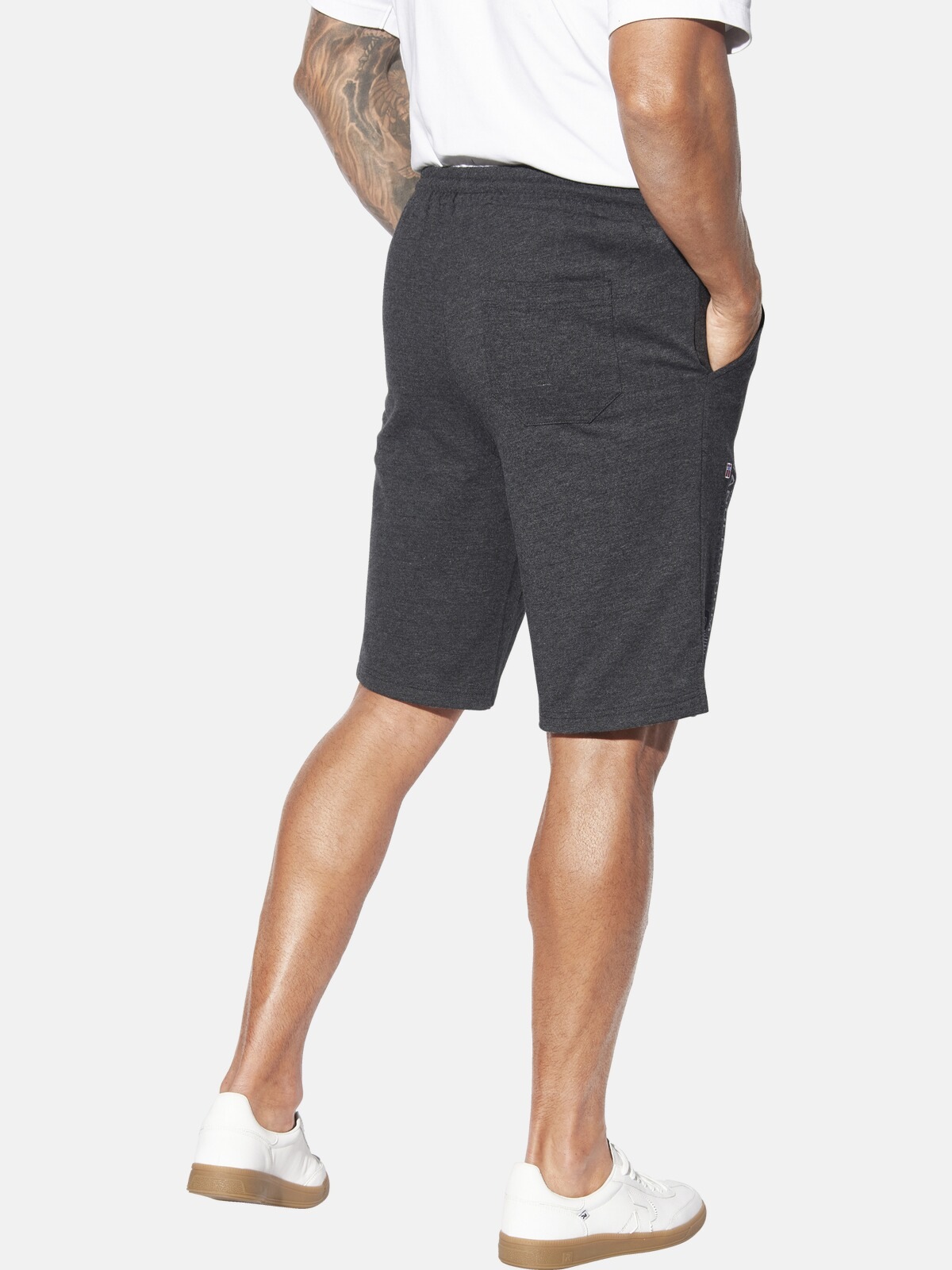 Sweatbermudas JAN VANDERSTORM "Sweatbermuda PERMARSEN", Herren, Gr. 3XL, N-Gr, grau (dunkelgrau), Obermaterial: 70% Baumwolle CO. 30% Polyester COOLMAX PES(Coolmax)., Hosen 2