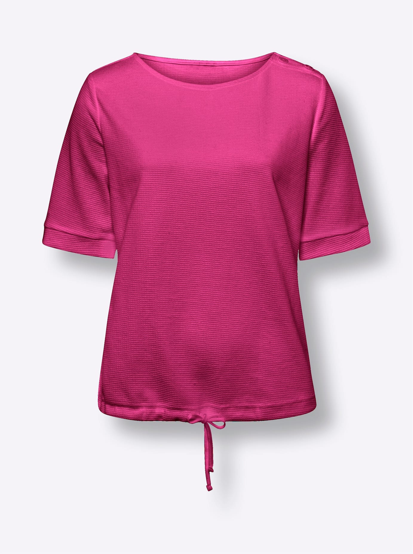 Rundhalsshirt HEINE "Shirt", Damen, Gr. 40, pink, 50% Baumwolle, 50% Polyester, unifarben, Rundhals, Shirts Rundhalsshirt, Topseller 3