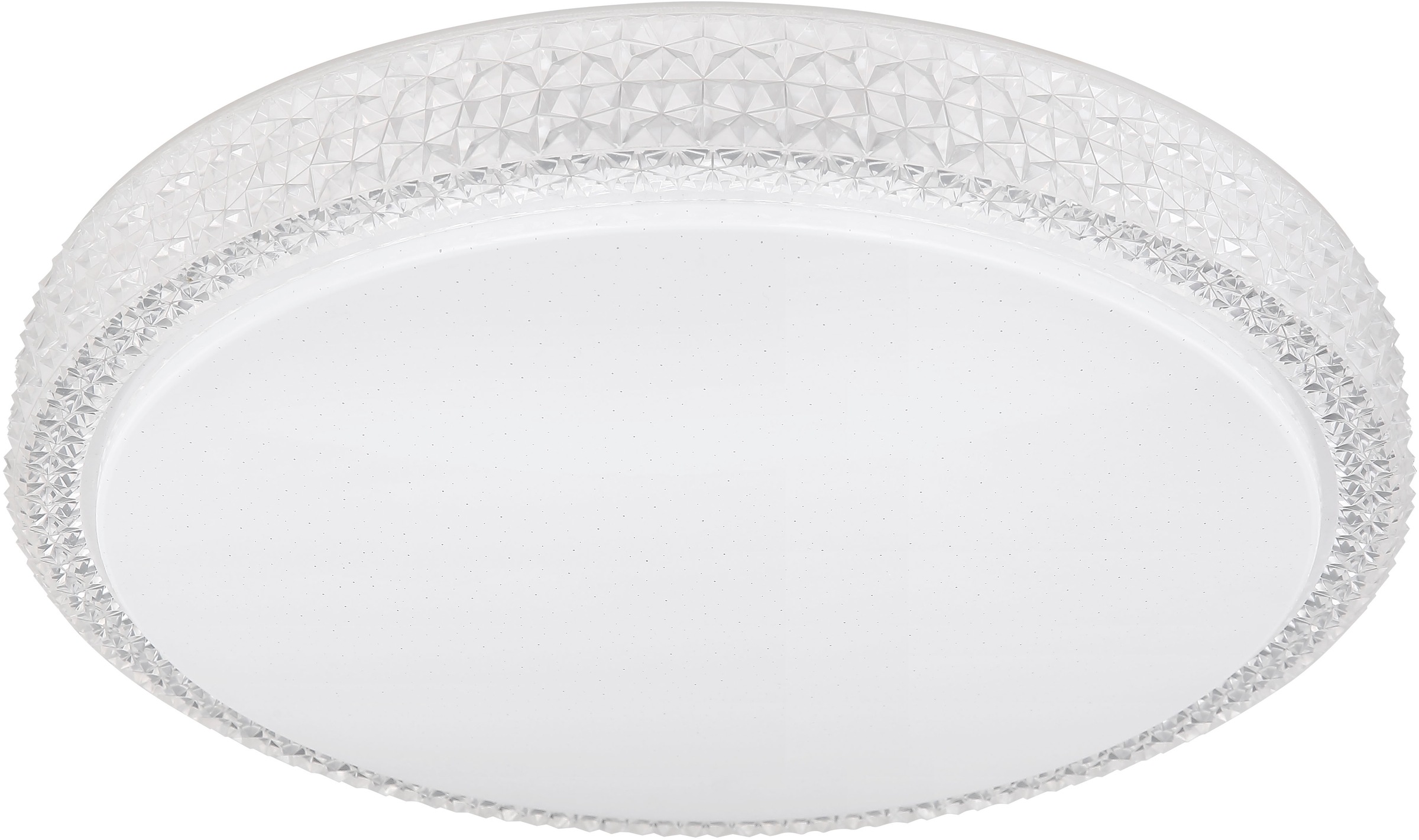 GLOBO LIGHTING Deckenleuchte »OVI« LED-Modul 1 Stk. Deckenleuchte Weiß, Opal/Glas Kristalle, dimmbar, LED 22W