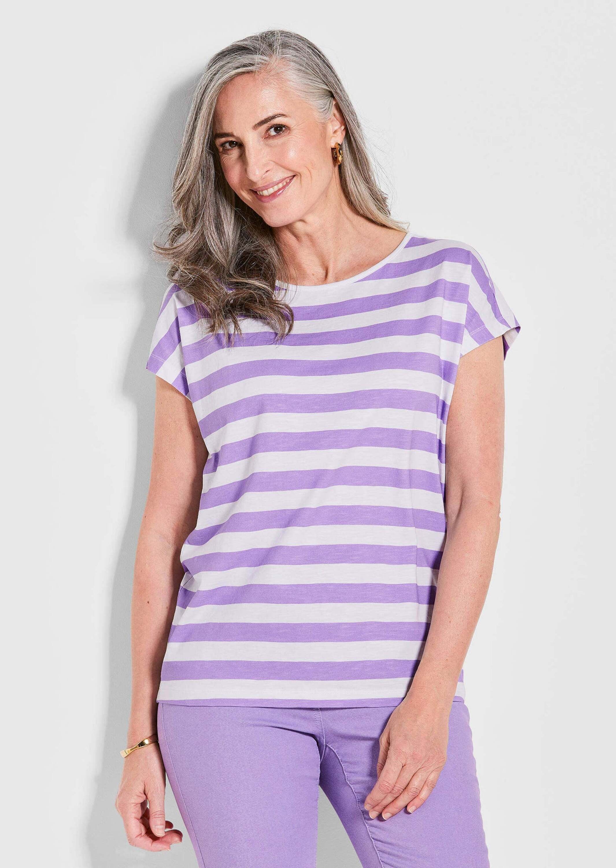 GOLDNER Kurzarmshirt "Kurzgröße Modisches Blockstreifen-Oberteil" Verlänger günstig online kaufen