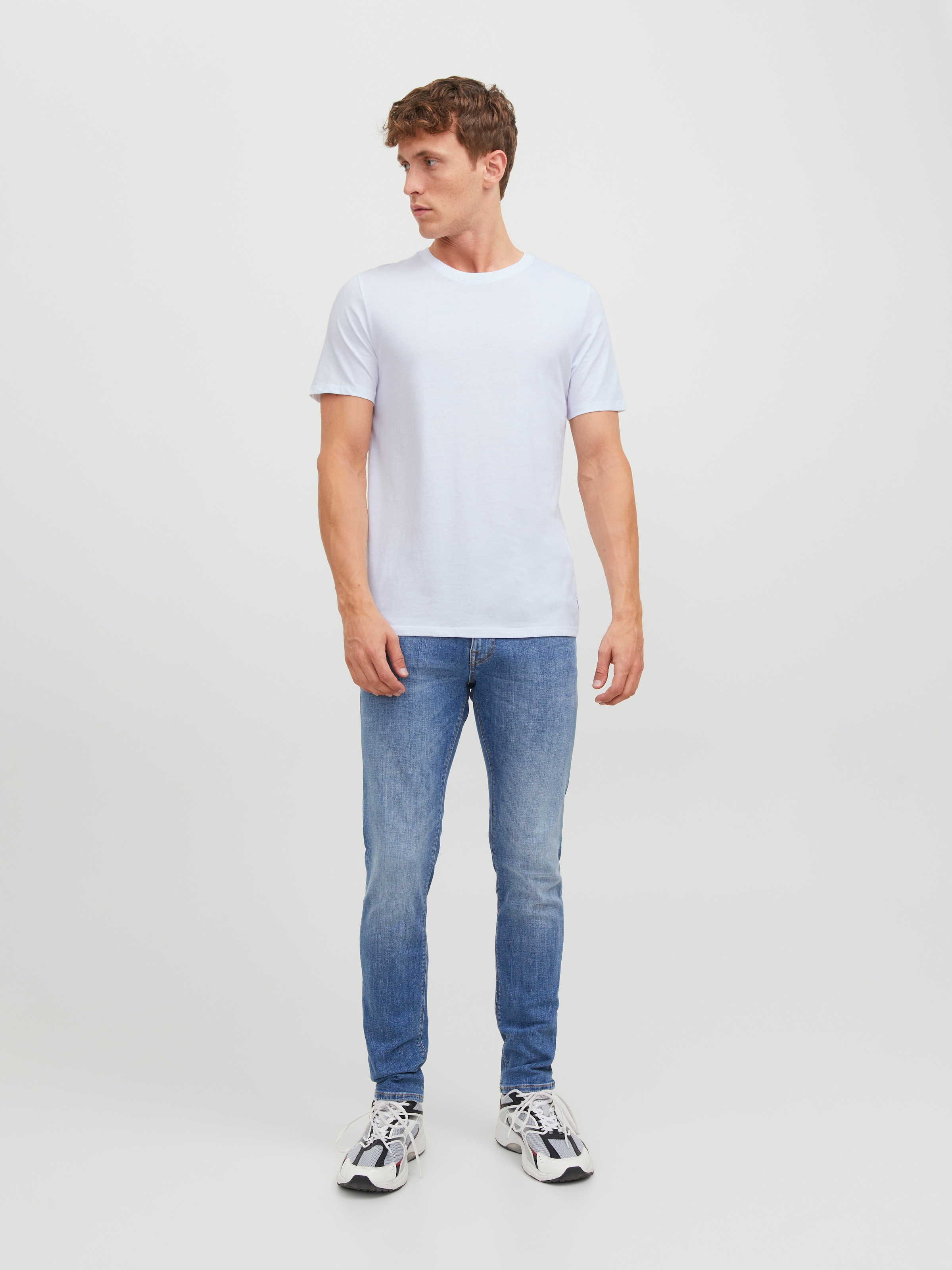 Jack & Jones T-Shirt »Crew-Neck« 2er-Pack,  unifarben, modisch, regular fit, Baumwolle, Rundhals