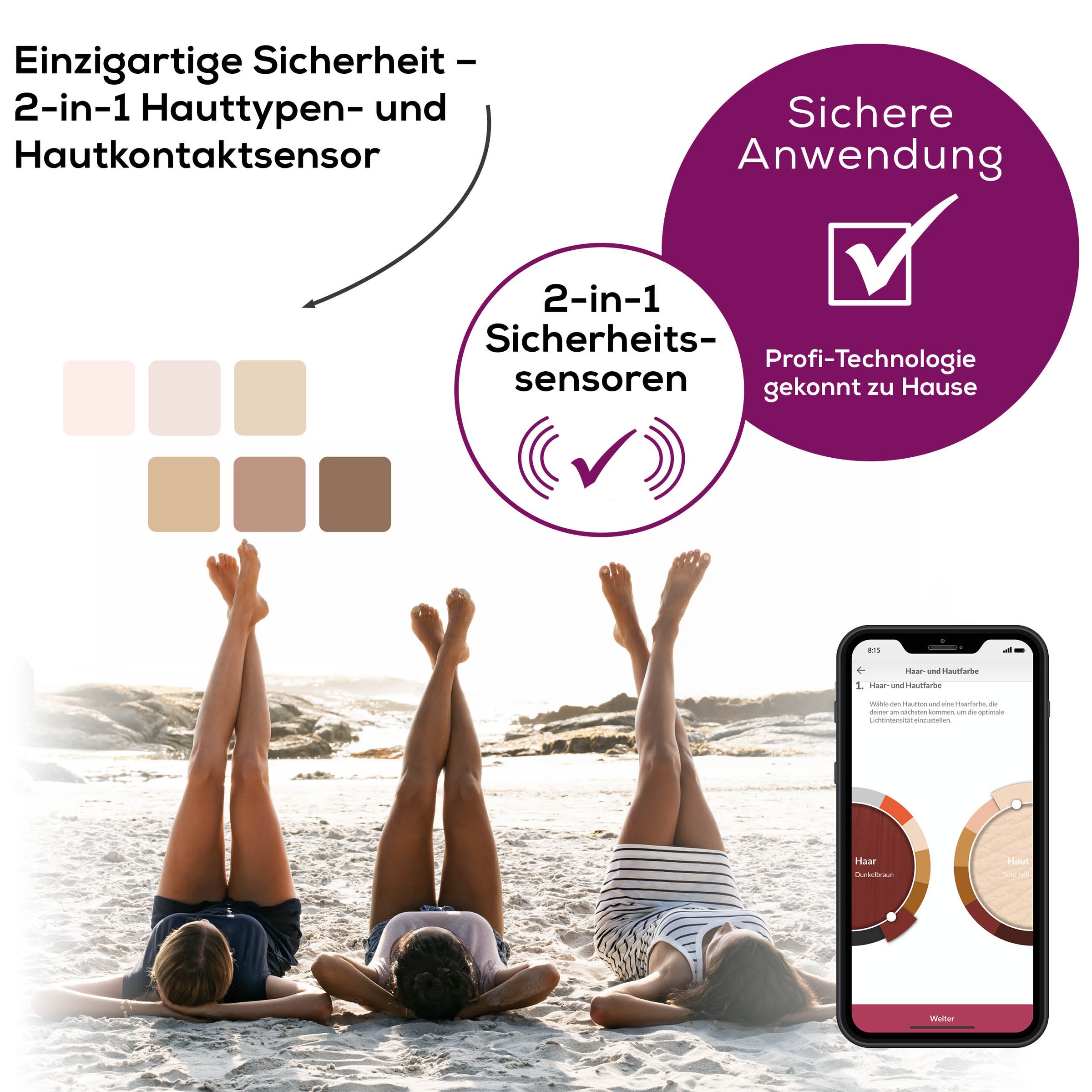 BEURER IPL-Haarentferner »IPL 8500 für langanhaltende Haarentfernung durch Lichttechnologie«, 300000 Lichtimpulse, Kraftvolles Akkugerät für eine flexible, kabellose Anwendung