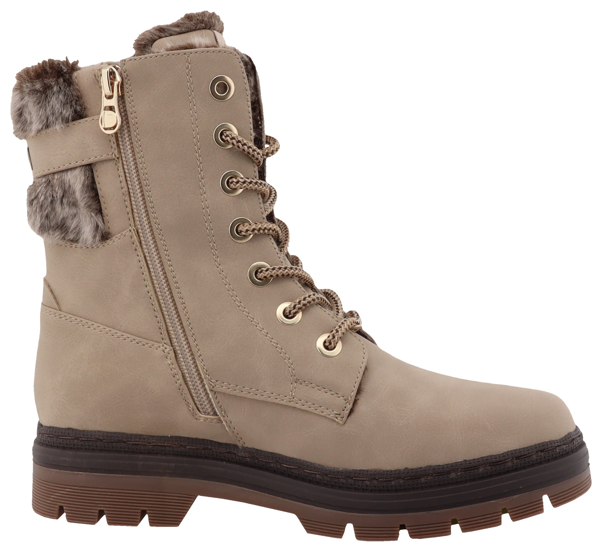 TOM TAILOR Winterboots, Winterstiefelette, Schnürboots mit Innenreißverschluss, bequeme Form