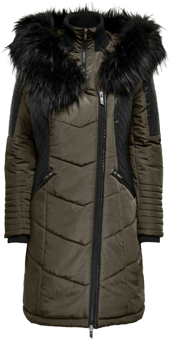 Steppmantel »ONLNEWLINETTE FUR HOOD COAT OTW«