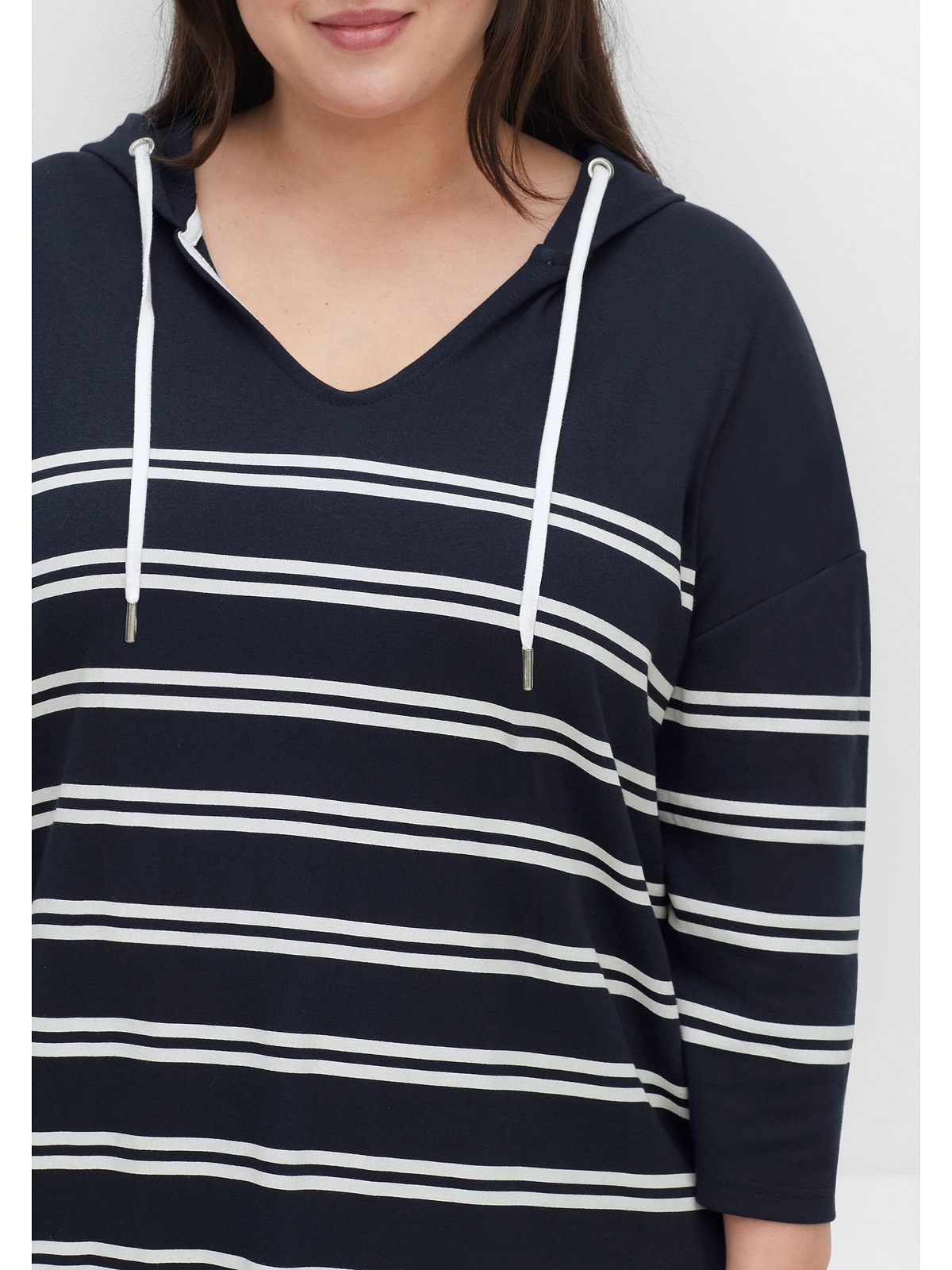 Sheego Shirtkleid »Große Größen«, mit Kapuze, aus reiner Baumwolle