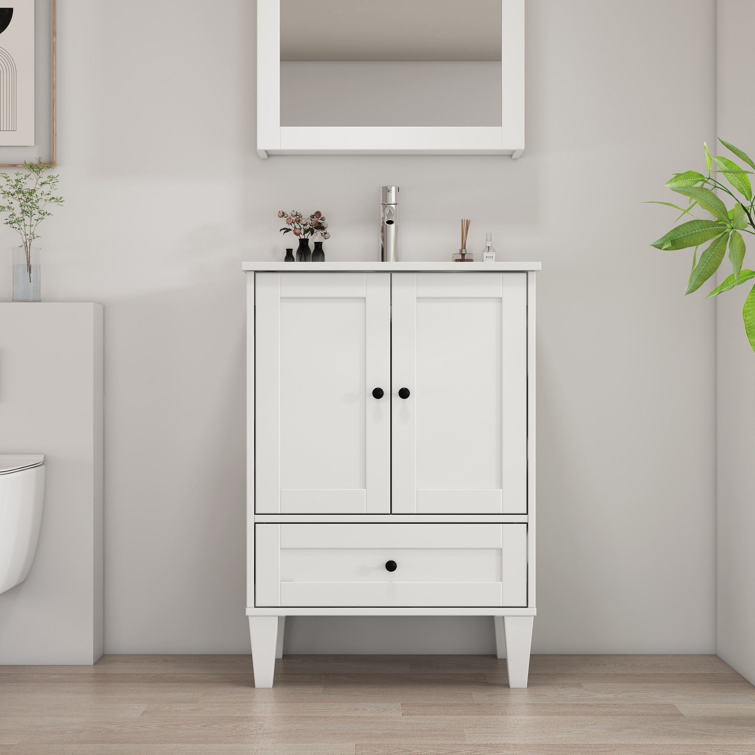 Thumbnail - welltime Waschtisch "Amsterdam" Badmöbel inkl. Keramikwaschbecken, in verschiedenen Breiten erhältlich