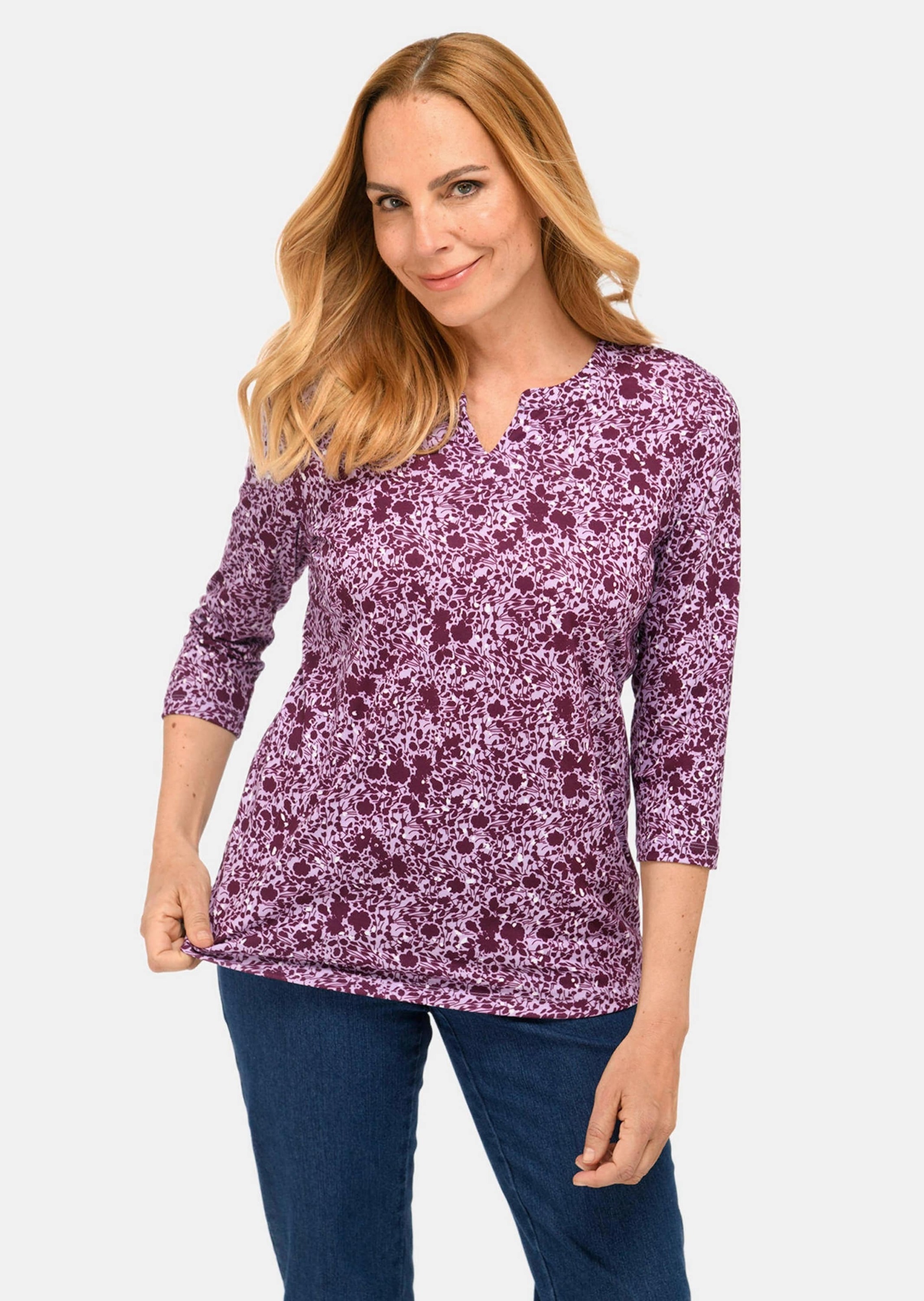 GOLDNER 3/4-Arm-Shirt »Druckshirt Raffiniertes Druckshirt mit 3/4-Arm«
