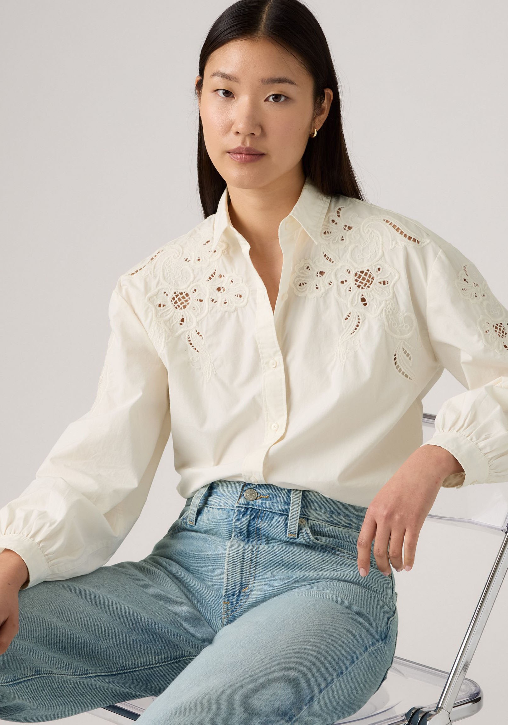 Levis Hemdbluse "JAMIE HOLIDAY SHI" mit Lochstickerei günstig online kaufen