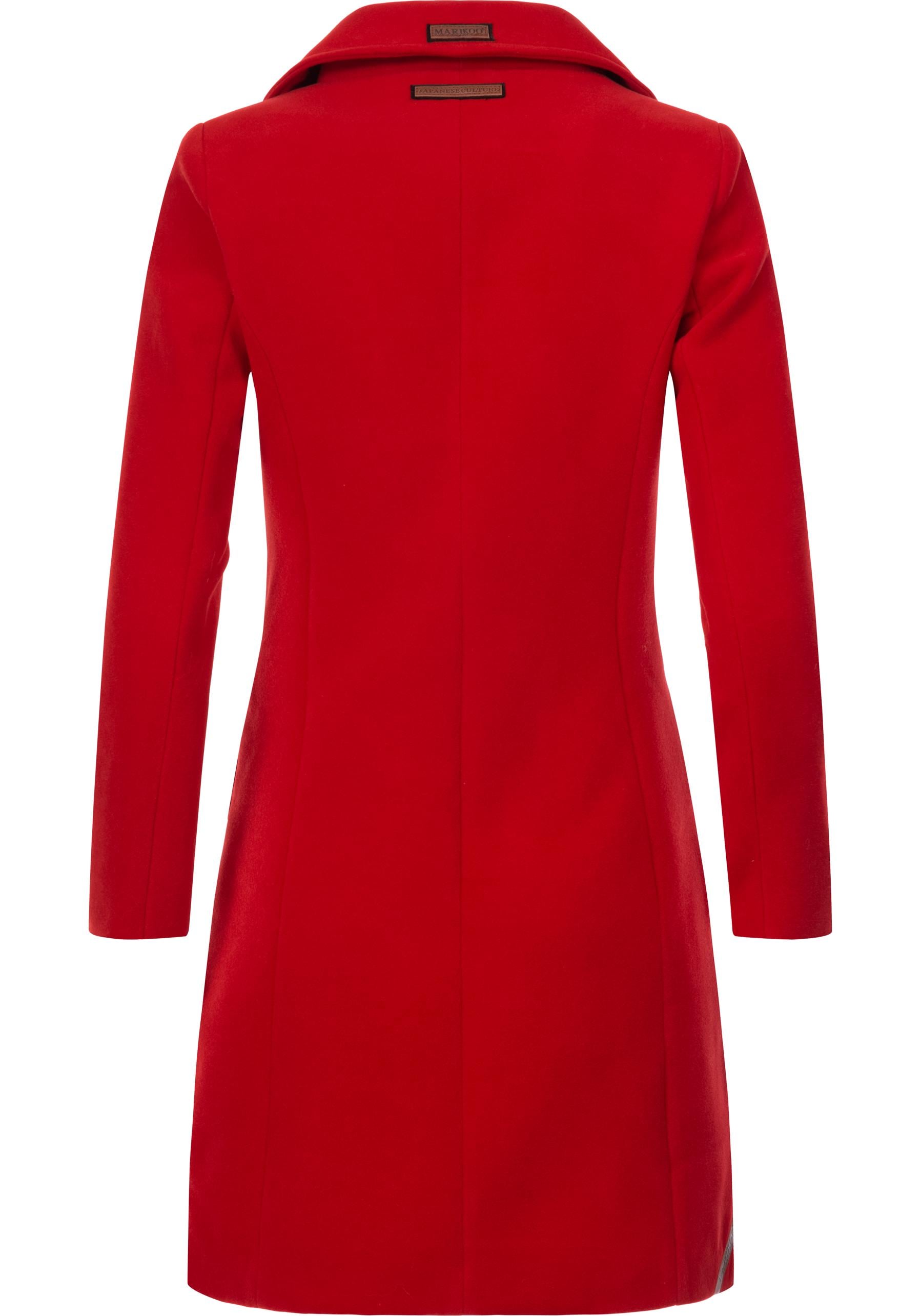 Marikoo Wollmantel »Nanakoo«, edler Damen Trenchcoat in Woll-Optik