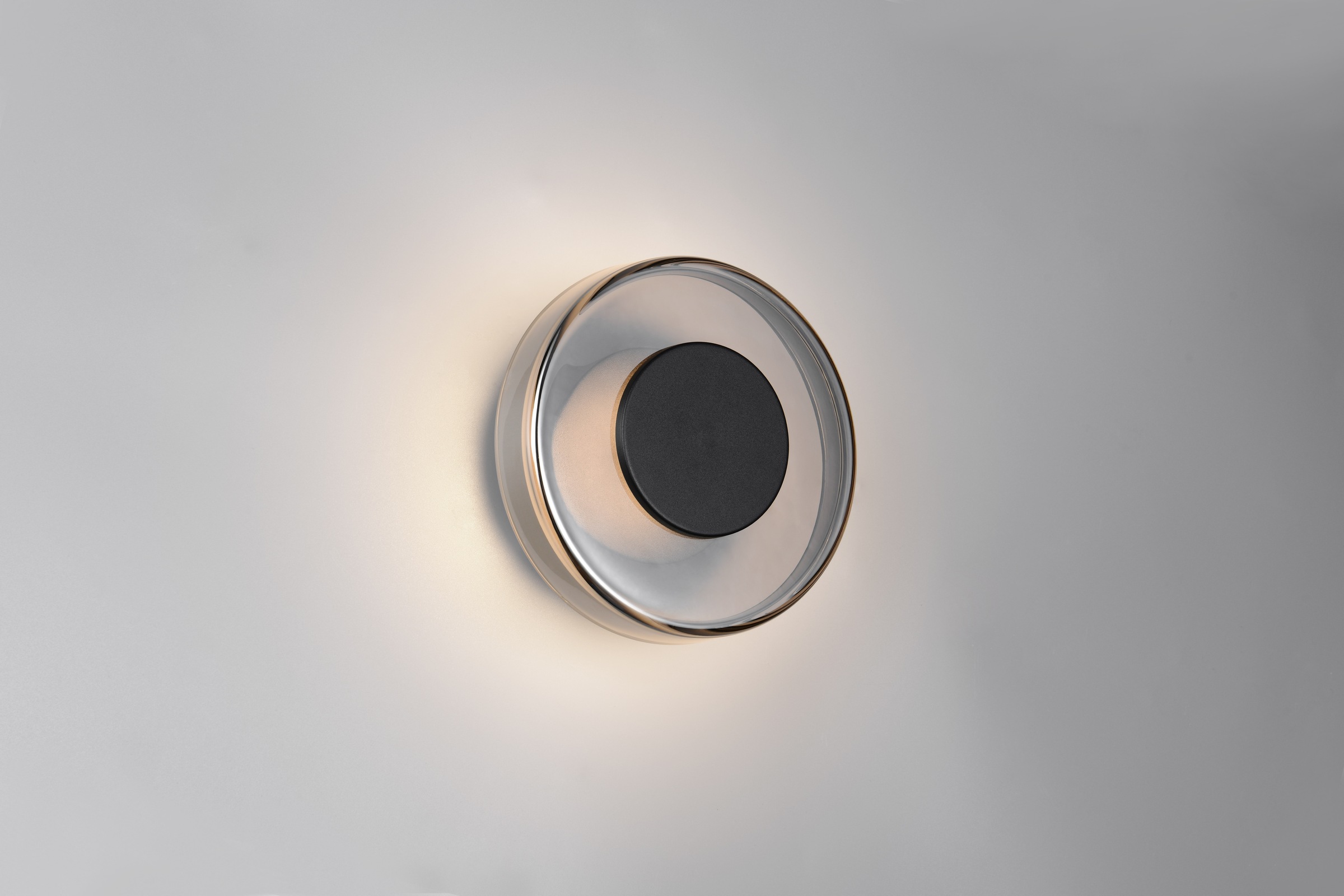 TRIO Leuchten LED Wandleuchte »CELESTE, LED Wandlampe aus Metall Glas und Holz Ø 22cm, 10W 1100 Lumen«, 1 flammig, Leuchtmittel LED-Board | LED fest integriert, 3-Stufen dimmbar über Wandschalter, elegante moderne Wandlampe Flur