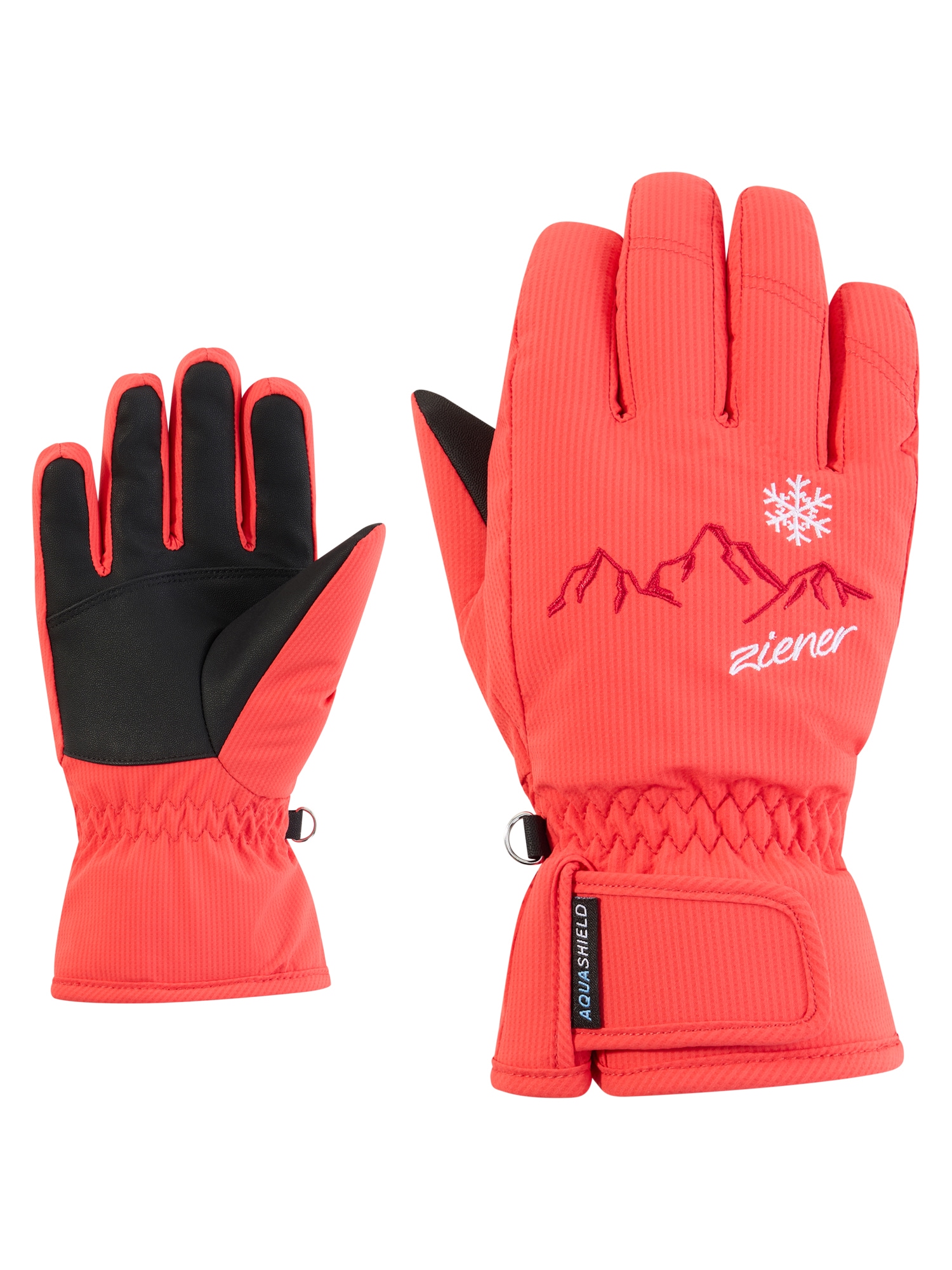 Ziener Skihandschuhe "LAILLA-Z AQUASHIELD MÄDCHEN" wasserdicht, winddicht, atmungsaktiv, warm, bestickt