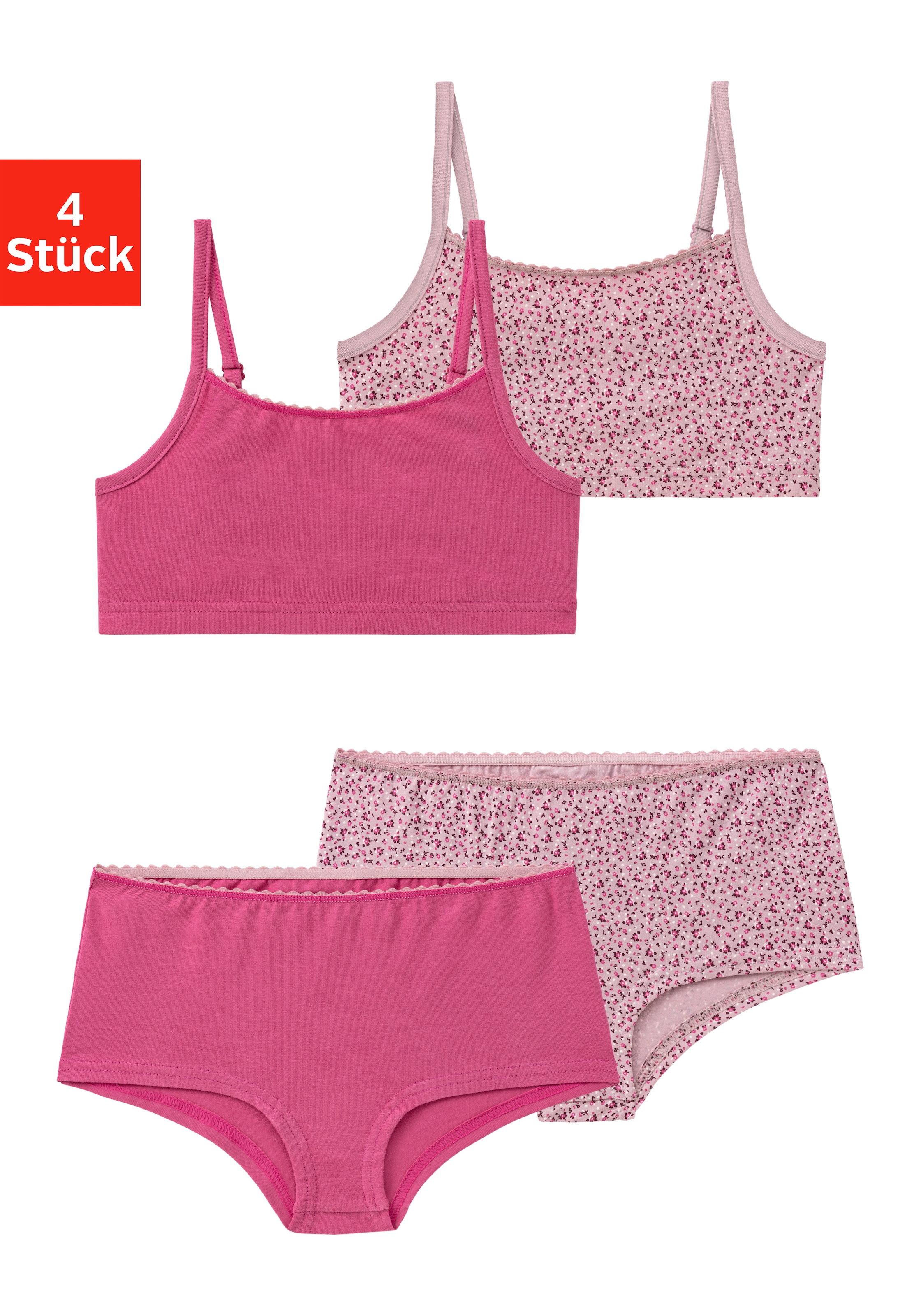 Vivance Set: Bustier, (4 mit + | Panty), BAUR Millefleur-Design tlg., Packung in Uni einer bestellen