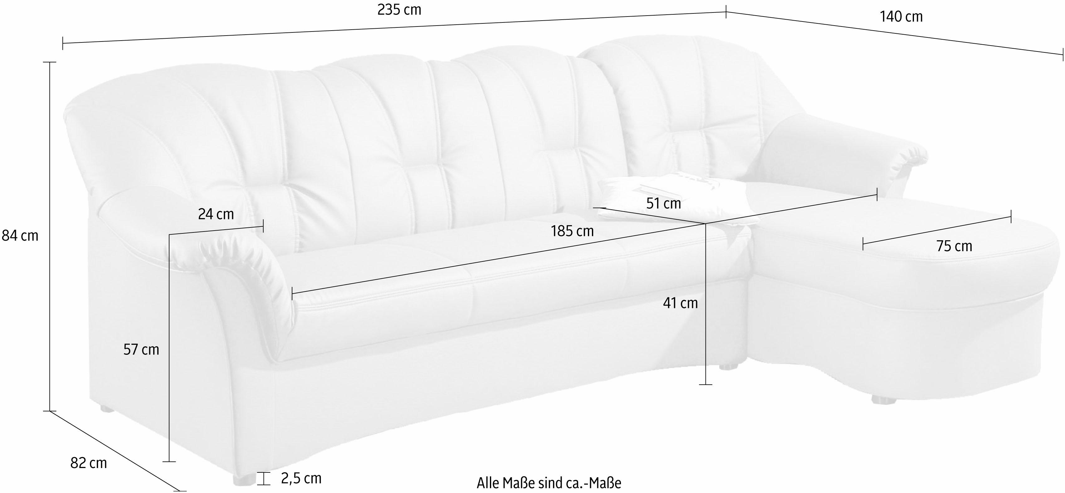 Thumbnail - DOMO collection Ecksofa "Papenburg, zeitlose Rückensteppung, elegante Formensprache, L-Form" in großer Farbvielfalt, wah...