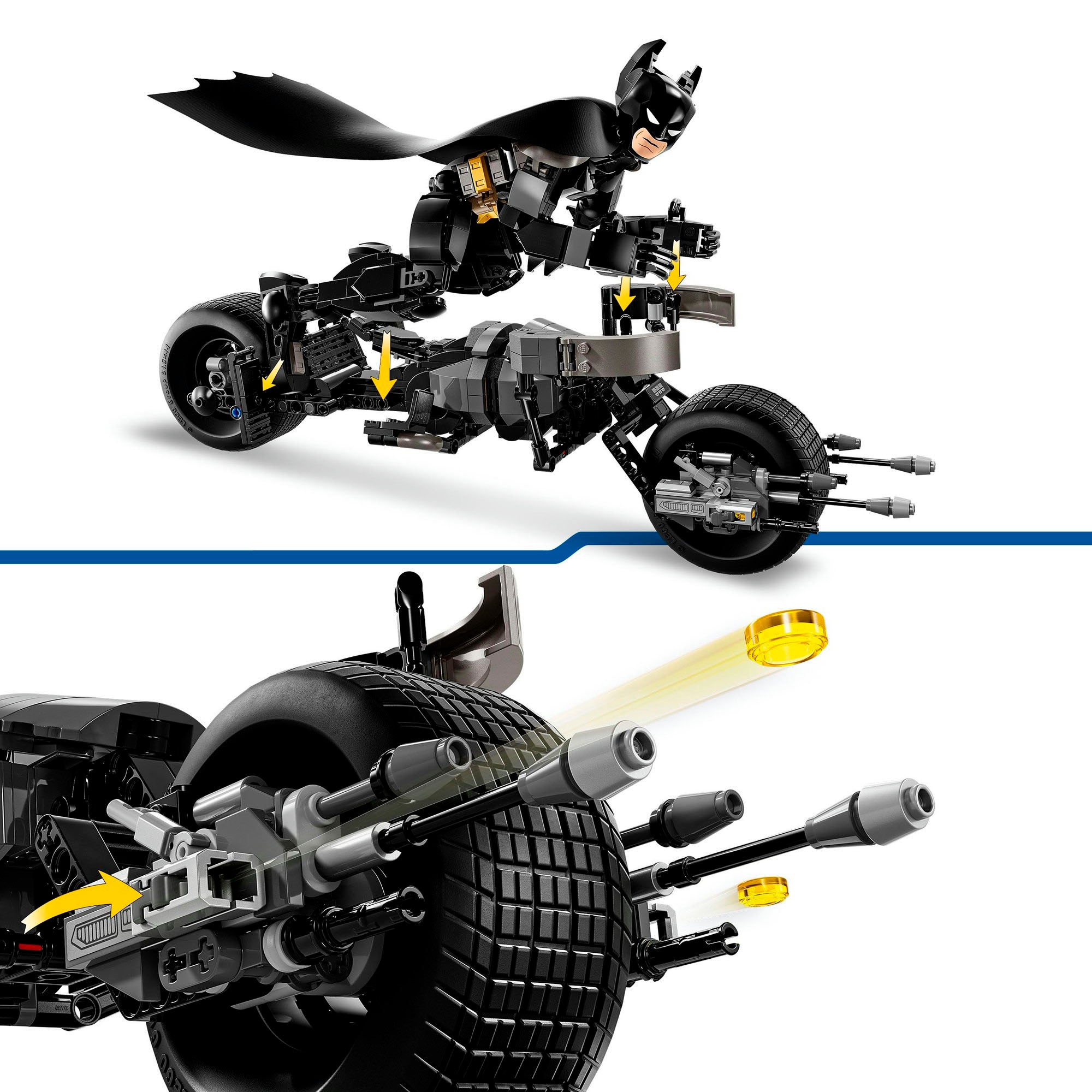 LEGO® Konstruktionsspielsteine »Batman™ Baufigur mit dem Batpod (76273), LEGO Super Heroes«, (713 St.), Made in Europe