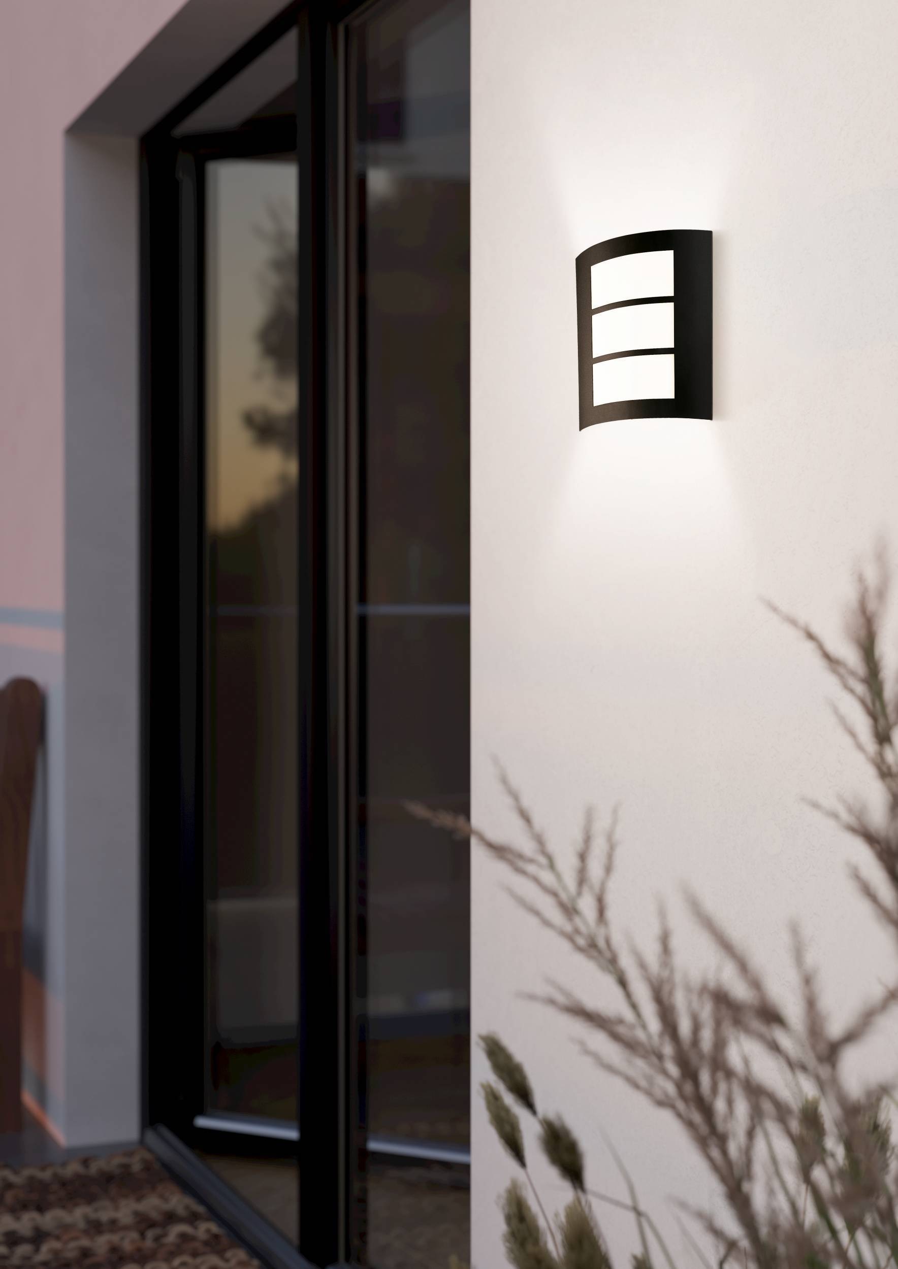 EGLO Wandleuchte »City Wandlampe, Außenleuchte, Stahl und Kunststoff, E27, IP44, Lampe« E27 1 Stk. Wand-/Deckenleuchte - L23,5 x H26 x AL9 cm - schwarz - 1X40W exkl.