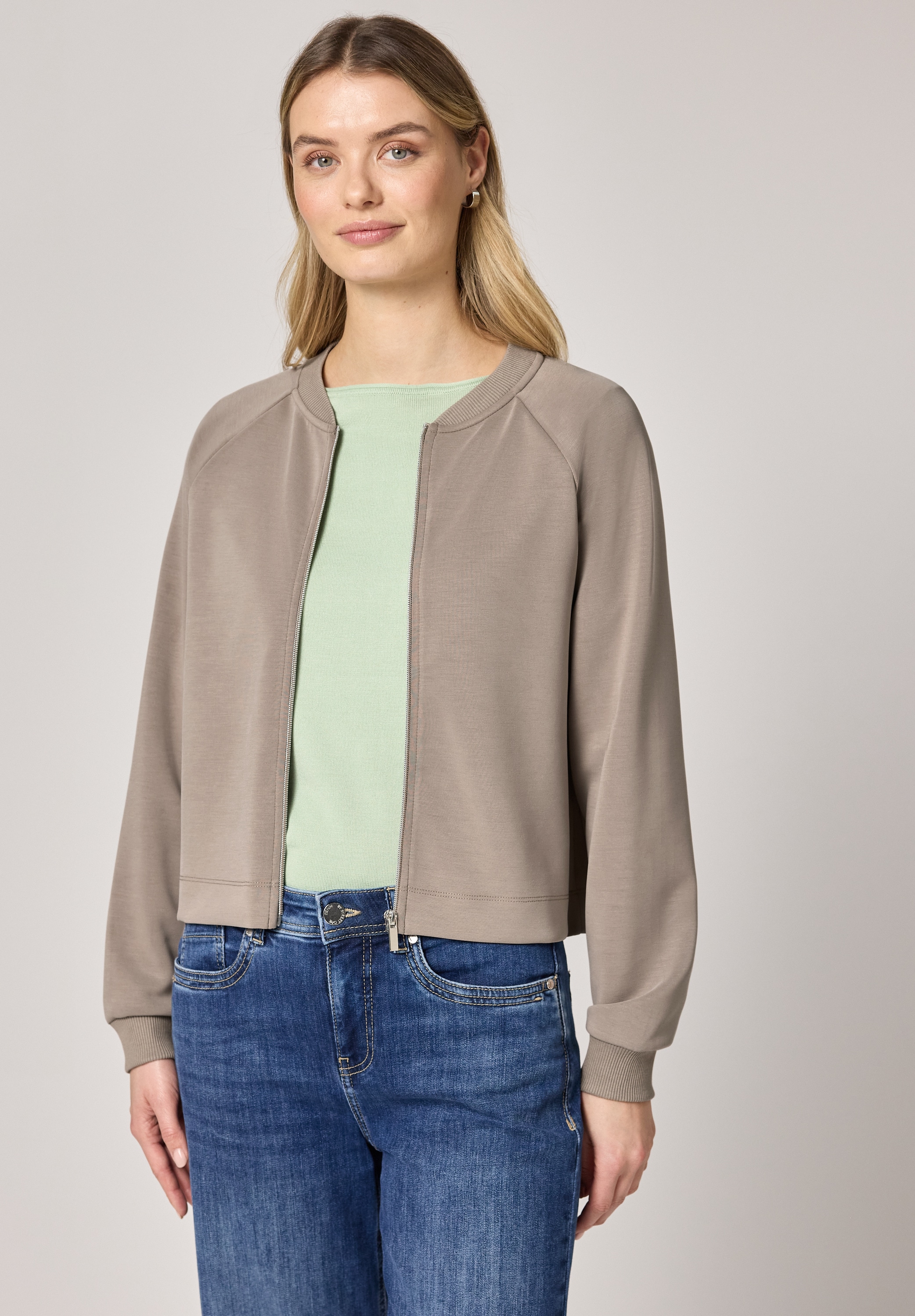 STREET ONE Cardigan aus elastischem Materialmix günstig online kaufen