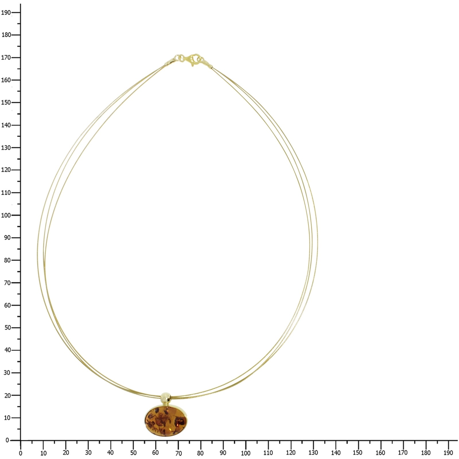 Kette mit Anhänger OSTSEE-SCHMUCK "- Gleiter-Classic 18x13 mm - Gold 333/000 - Bernstein" Gr. 42, gold (gold 333, goldfarben, gelb), Halsketten, Damen, 42, Gelbgold 333 6