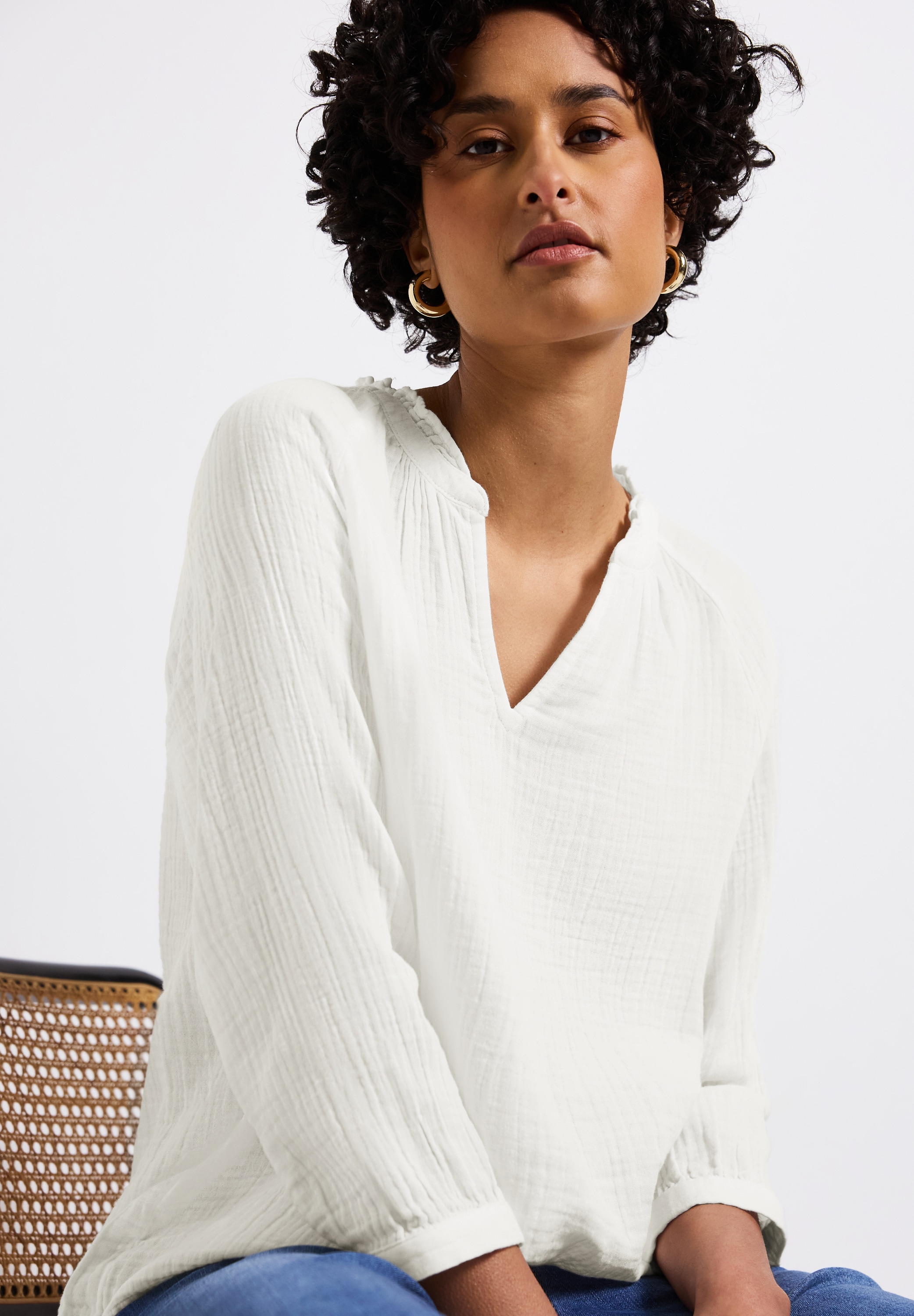 STREET ONE Schlupfbluse, mit Rüschen und im Tunika-Stil