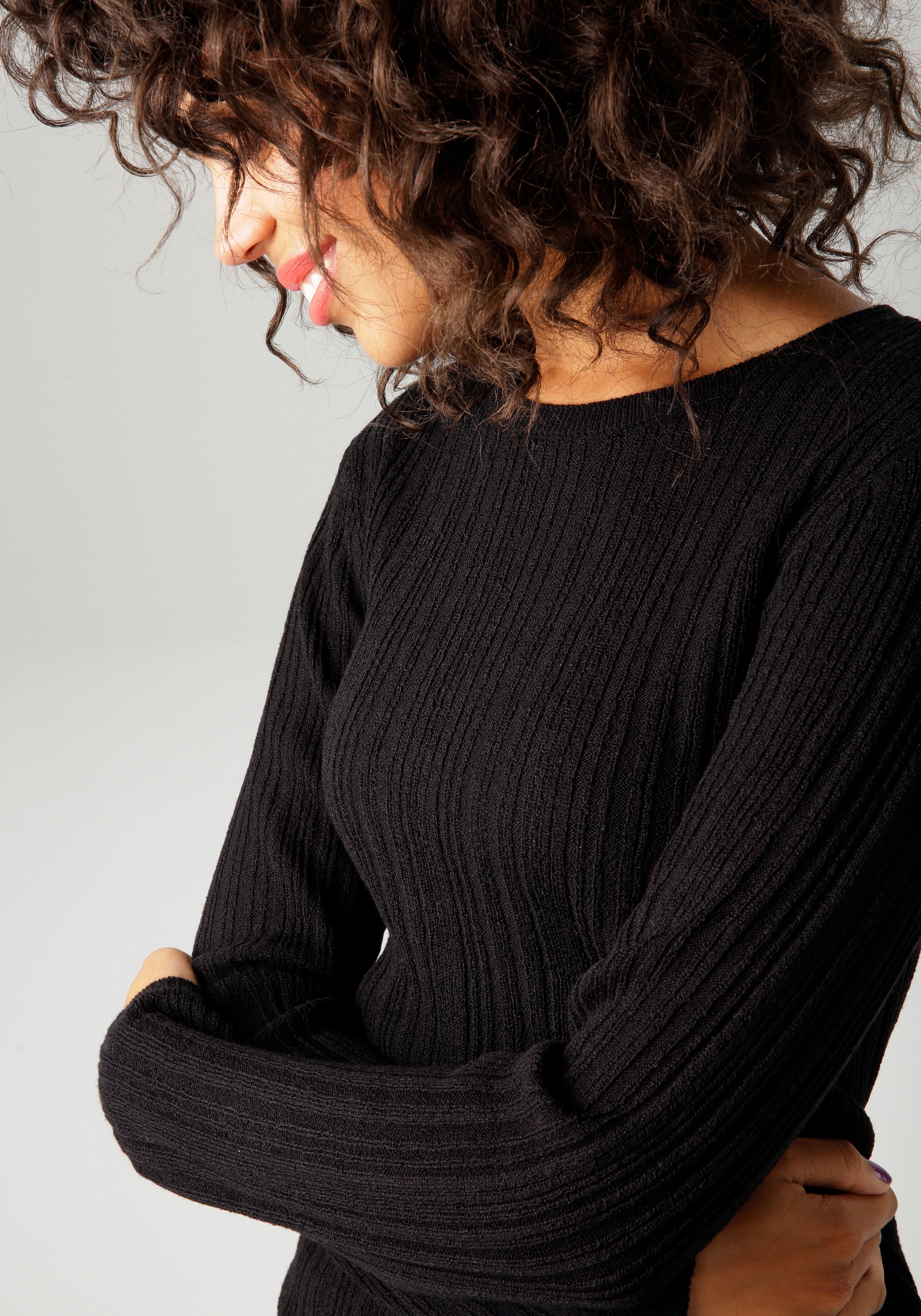 Thumbnail - Aniston CASUAL Strickpullover im Ripp-Muster-Mix