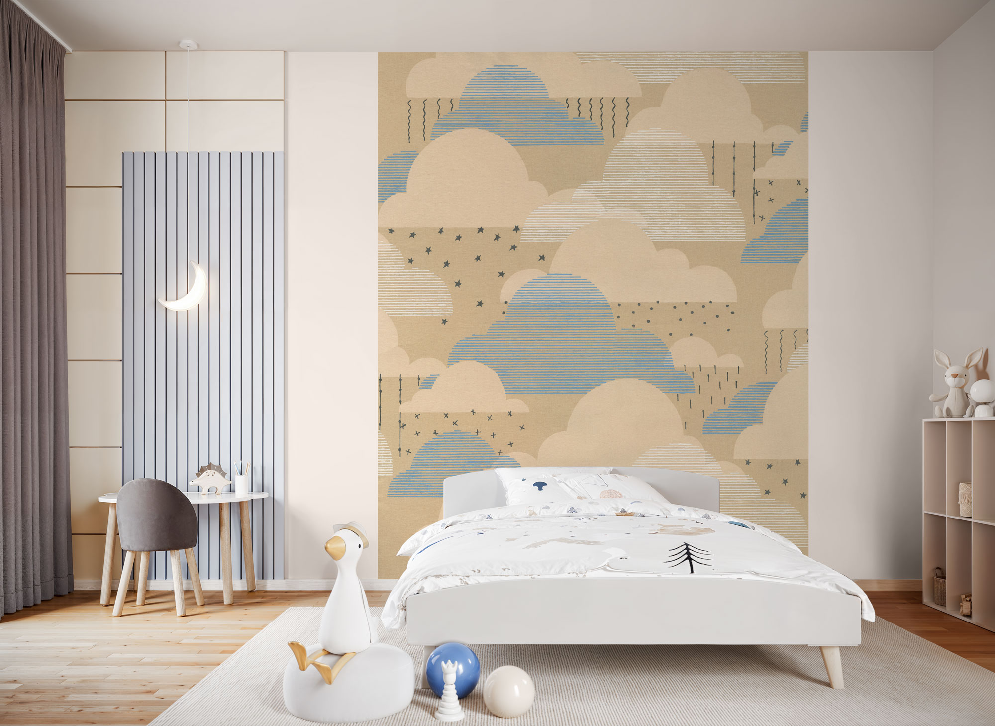 Komar "Vlies Fototapete - Happy Clouds - Größe 200 x 250 cm" Motiv bedruckt glatt