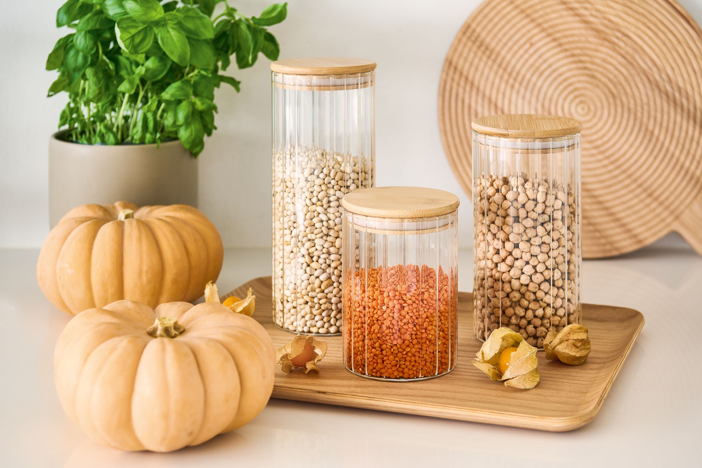 Zeller Present Vorratsglas Set, Ø 9 cm - 610 ml, 850 ml, 1100 ml, 3 Stk. tl günstig online kaufen